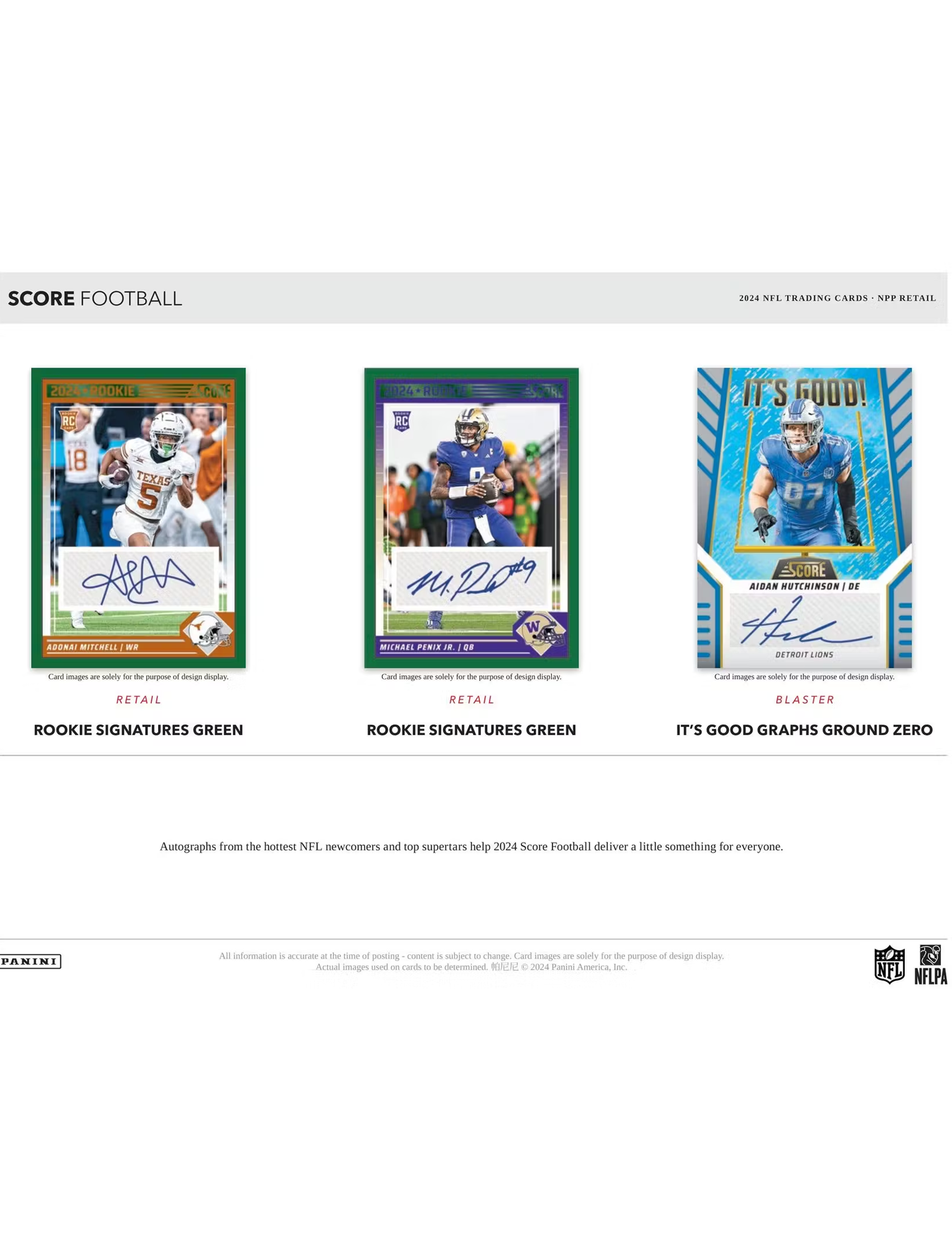 2024 Panini NFL Score Football Trading Card Blaster Box