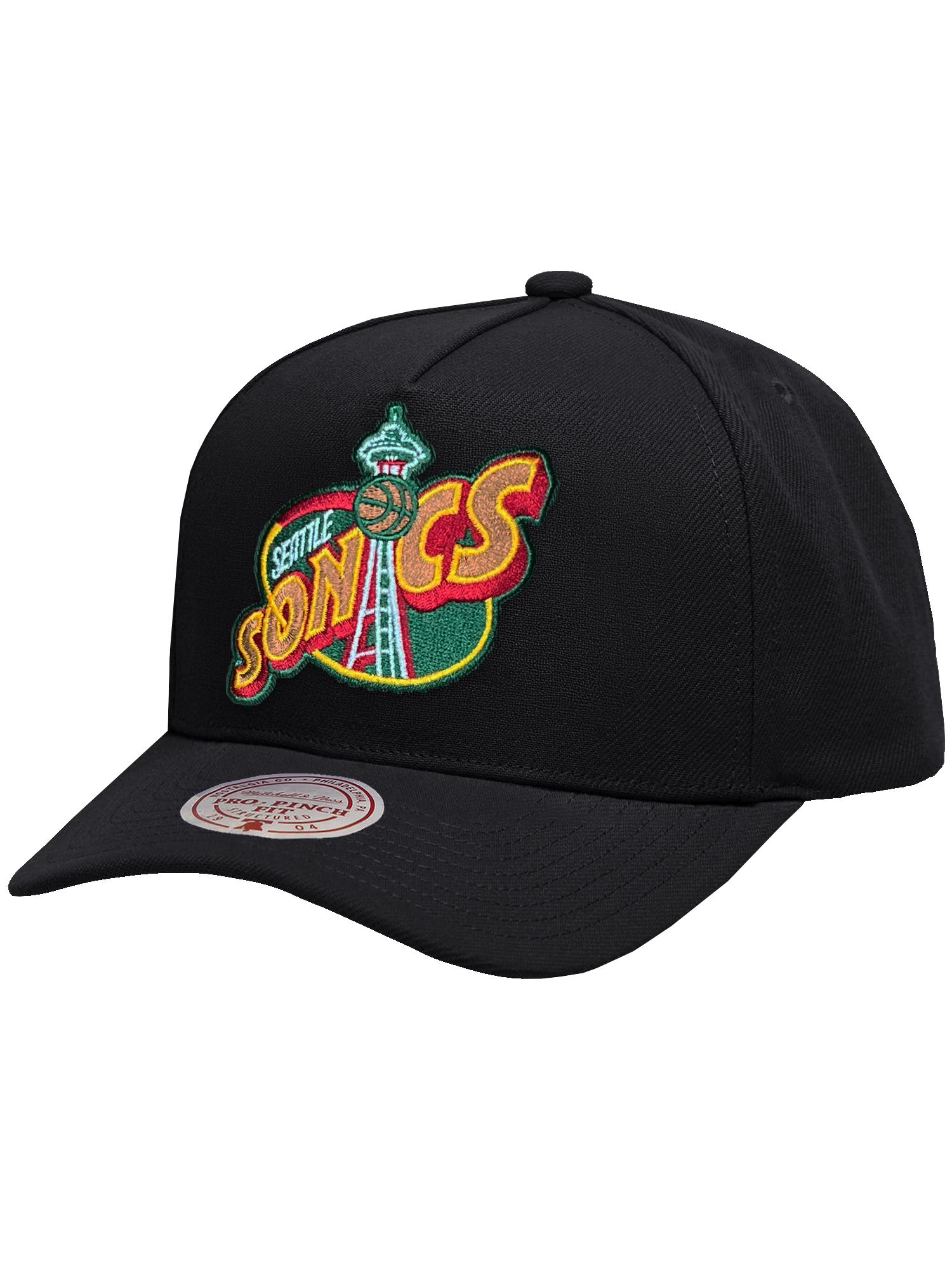 Seattle Supersonics Mitchell & Ness NBA HWC Pro Pinch Snapback Hat - Black