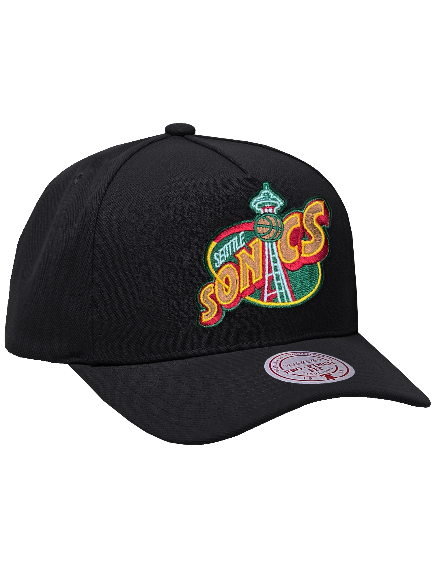 Seattle Supersonics Mitchell & Ness NBA HWC Pro Pinch Snapback Hat - Black