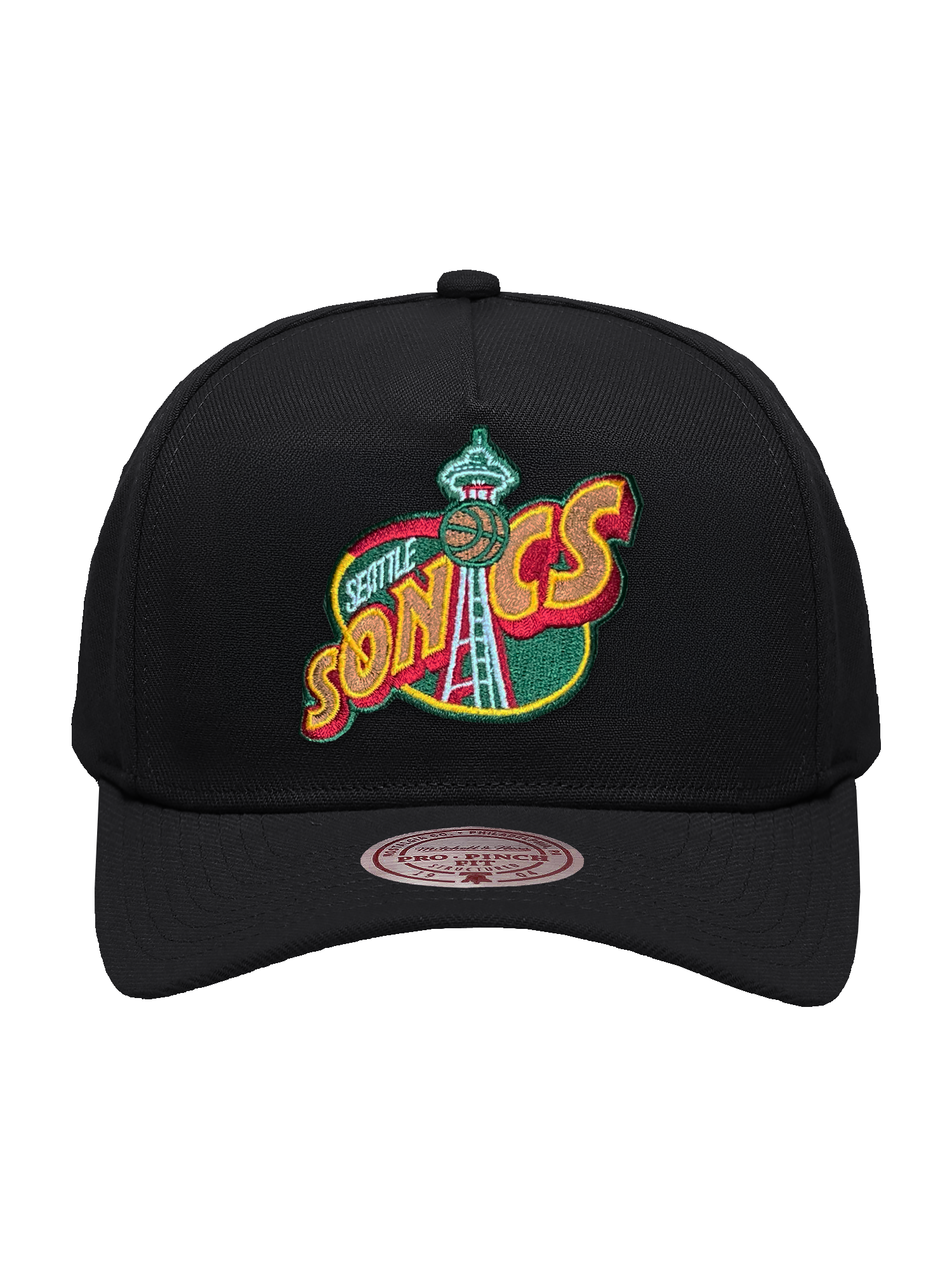 Seattle Supersonics Mitchell & Ness NBA HWC Pro Pinch Snapback Hat - Black