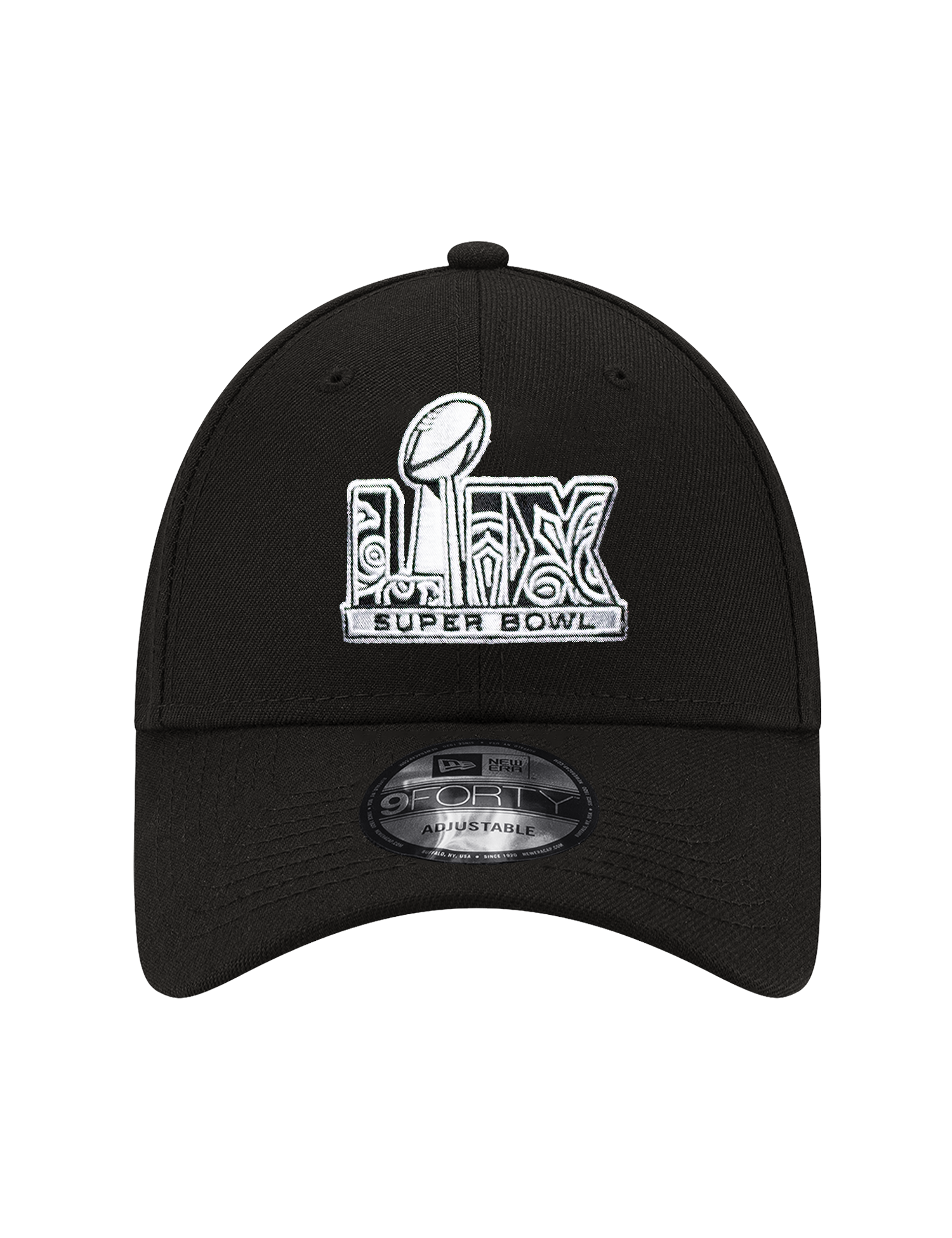 Super Bowl LIX New Era NFL BW Logo 9FORTY Snapback Hat - Black