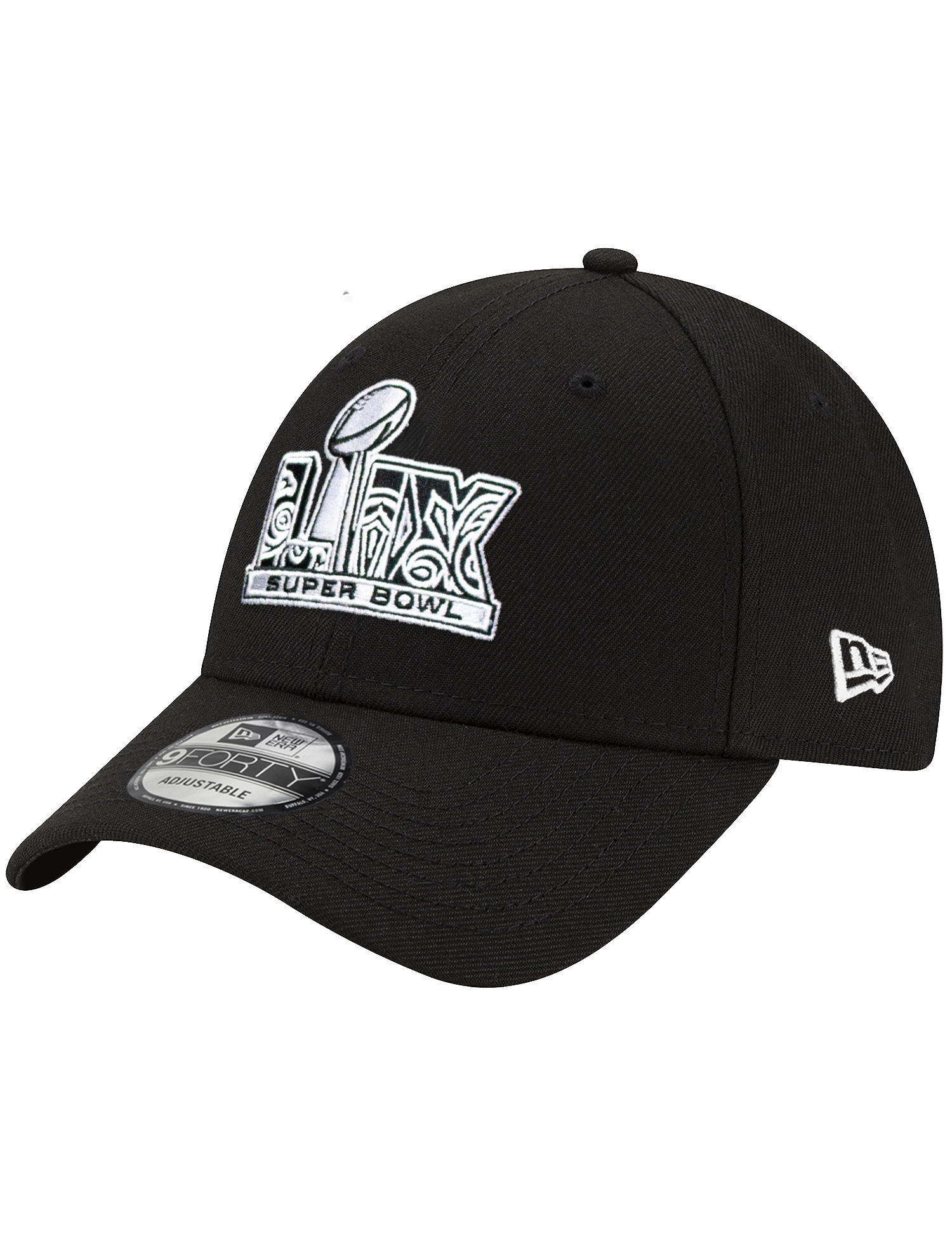 Super Bowl LIX New Era NFL BW Logo 9FORTY Snapback Hat - Black