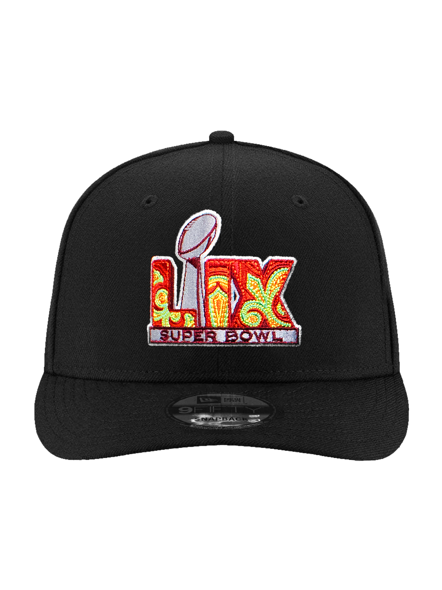 Super Bowl LIX New Era NFL Logo 9FIFTY Pre-Curved Snapback Hat - Black