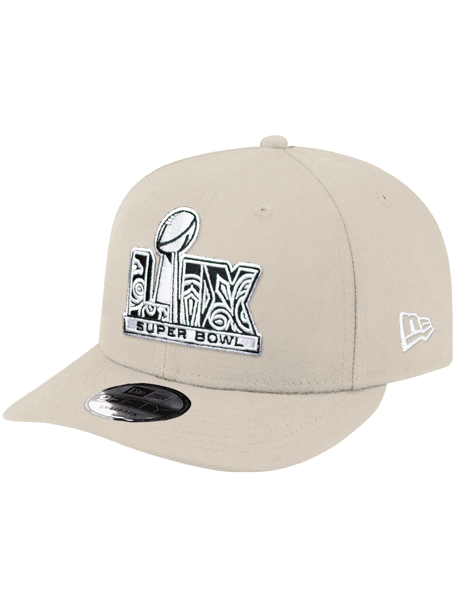 Super Bowl LIX New Era NFL BW Logo 9FIFTY Pre-Curved Snapback Hat - Stone