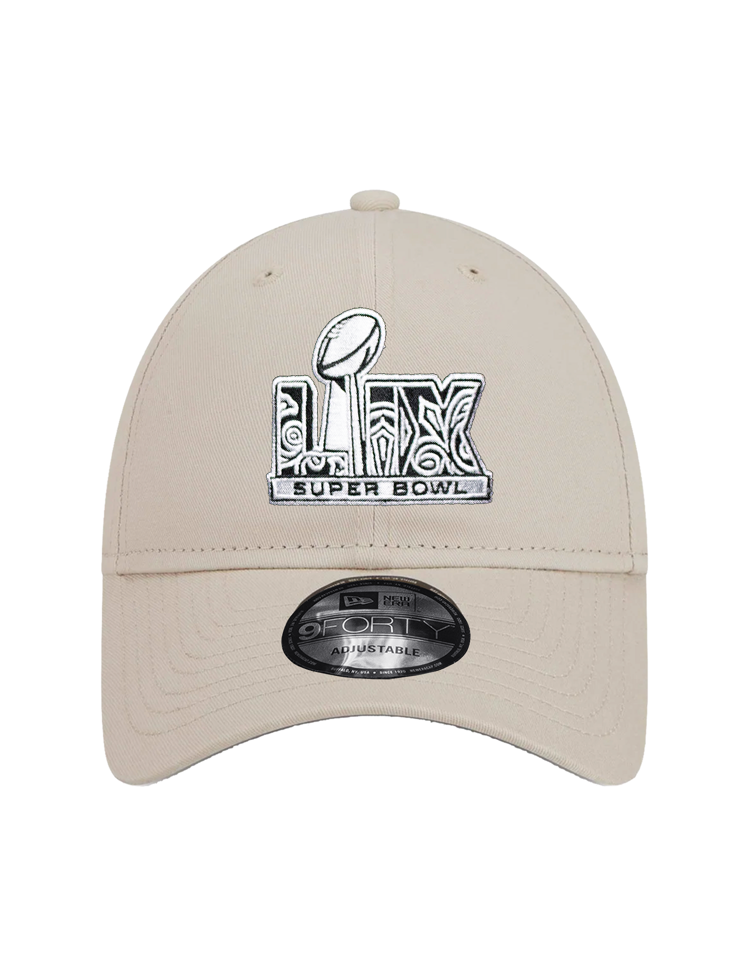 Super Bowl LIX New Era NFL BW Logo 9FORTY Snapback Hat - Stone