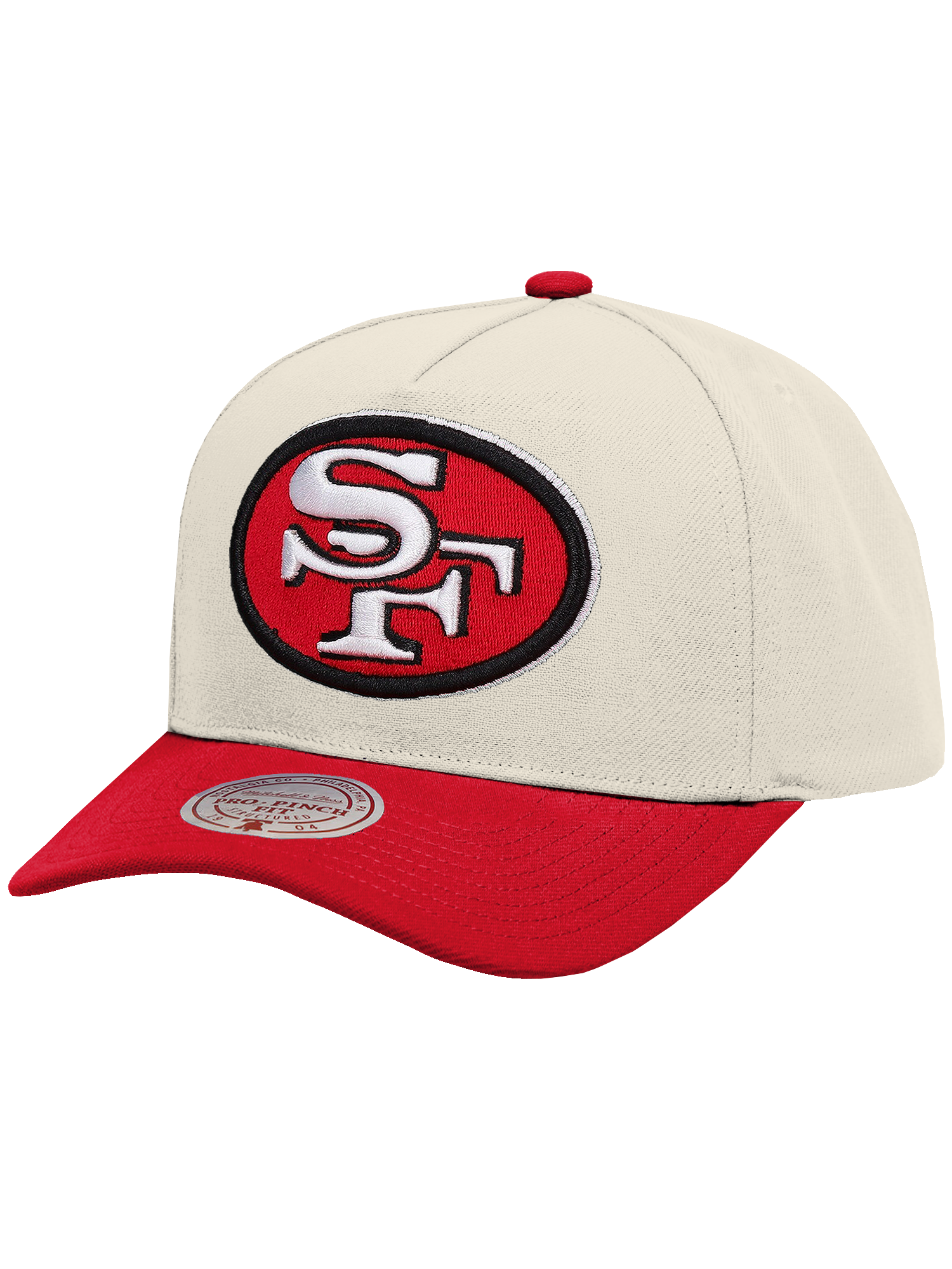 San Francisco 49ers Mitchell & Ness NFL Team 2T Pro Pinch Snapback Hat - Cream