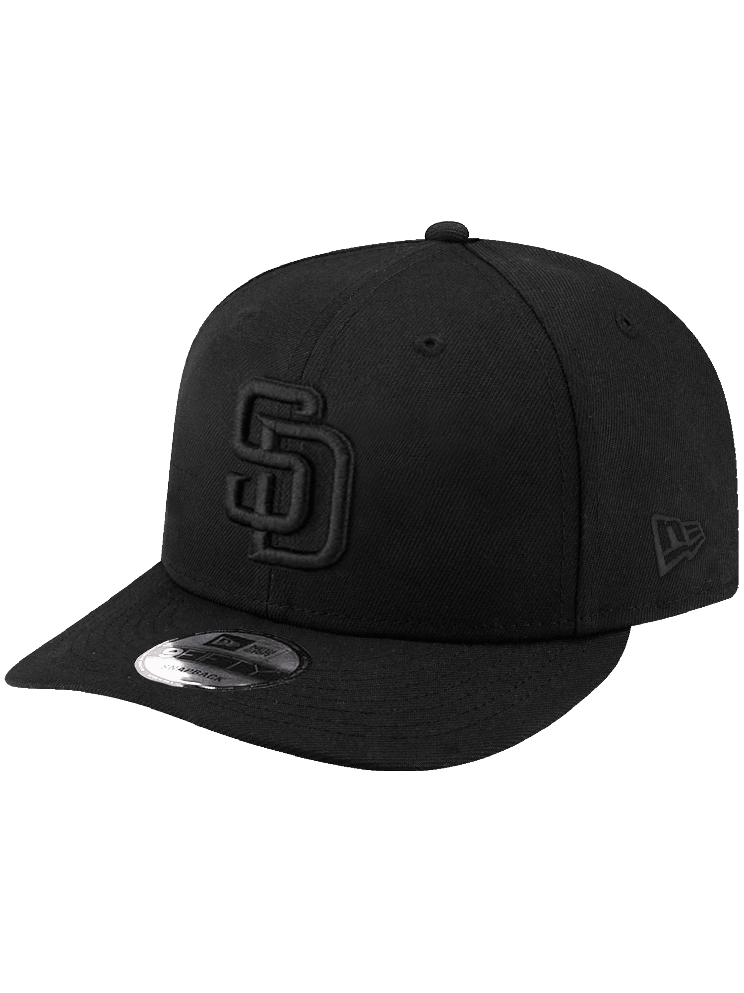 San Diego Padres New Era MLB Black On Black 9FIFTY Pre-Curved Snapback Hat