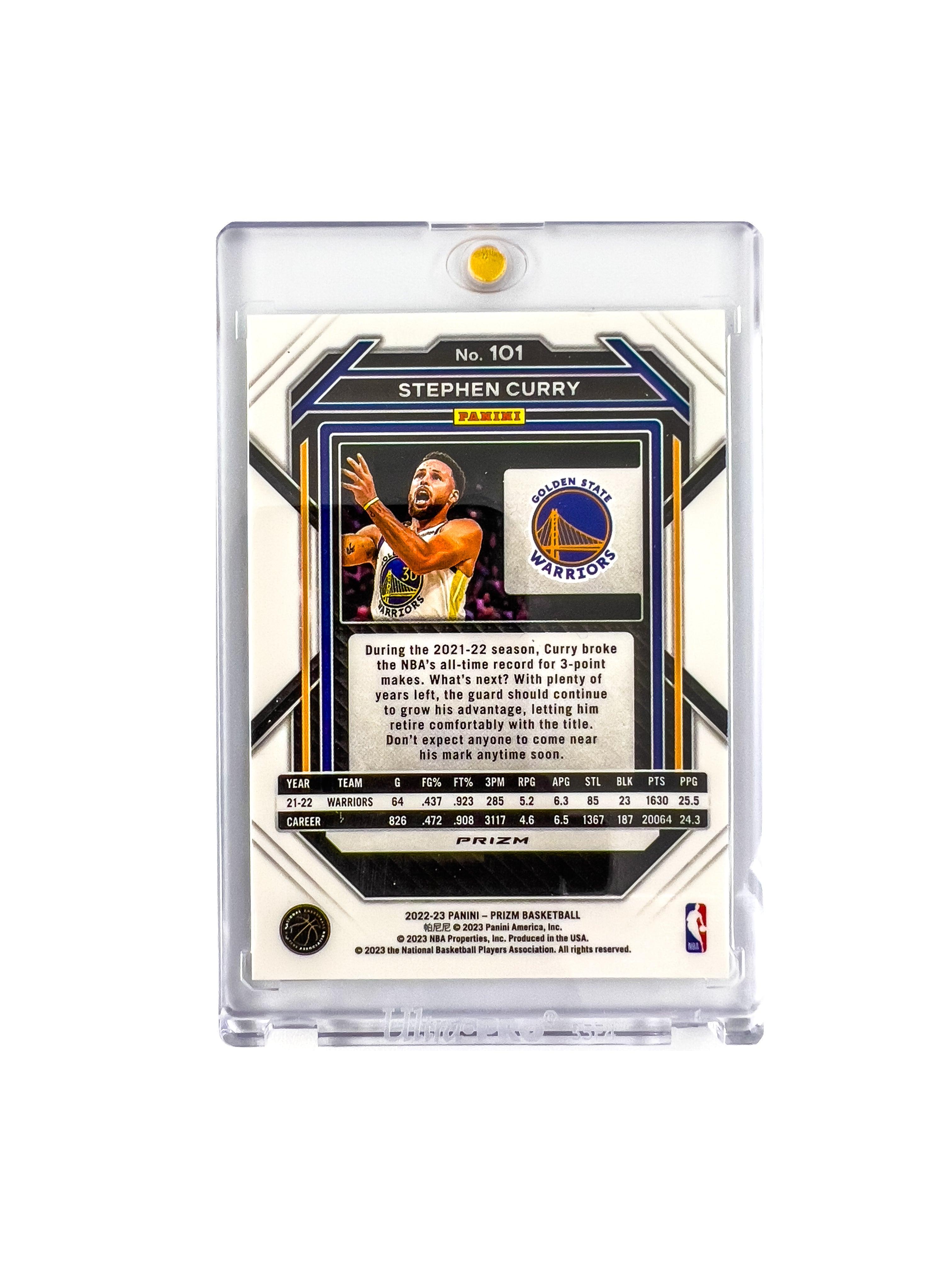 Steph Curry Golden State Warriors Panini NBA Prizm 22-23 Cracked Ice Card