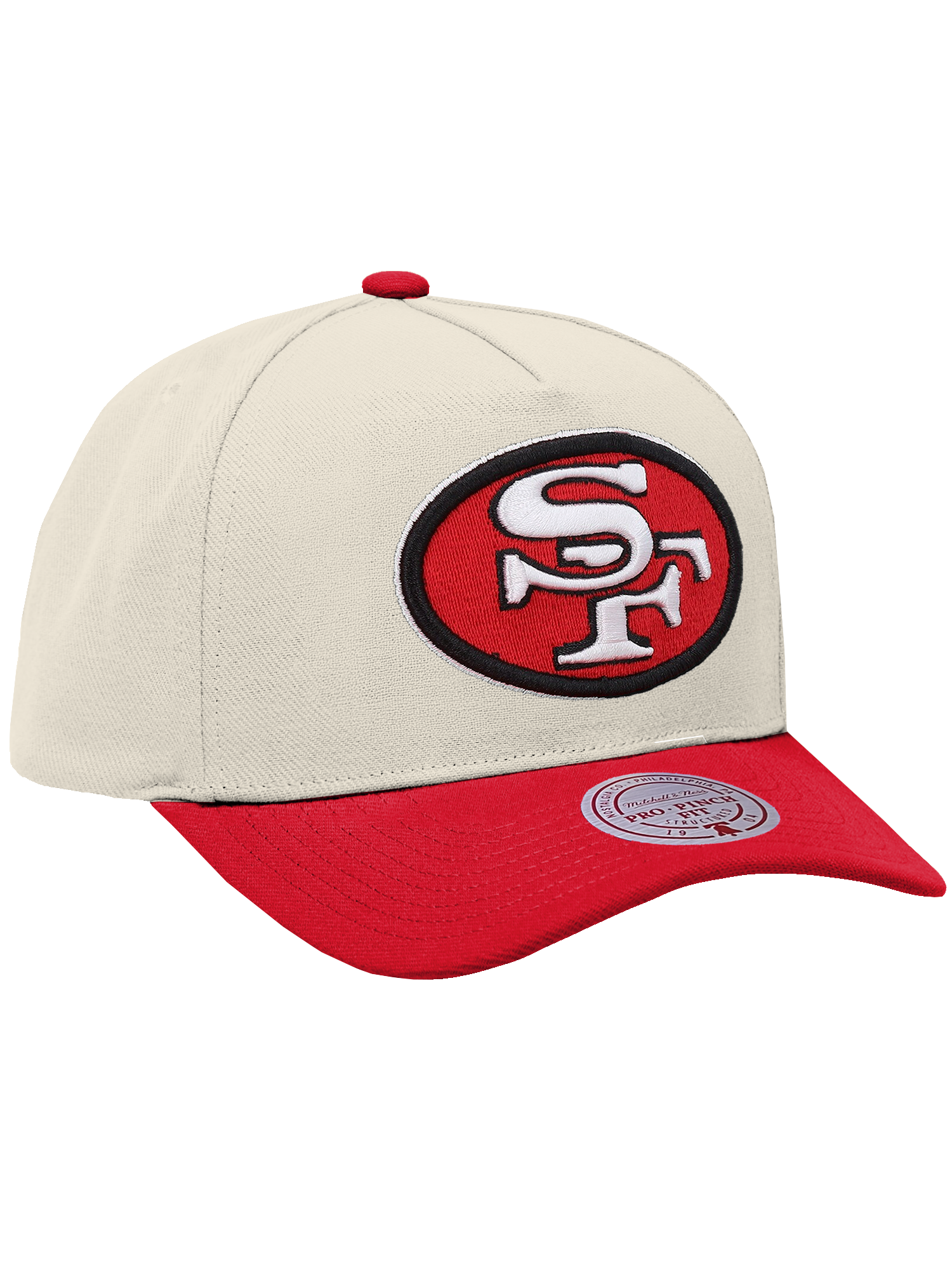 San Francisco 49ers Mitchell & Ness NFL Team 2T Pro Pinch Snapback Hat - Cream