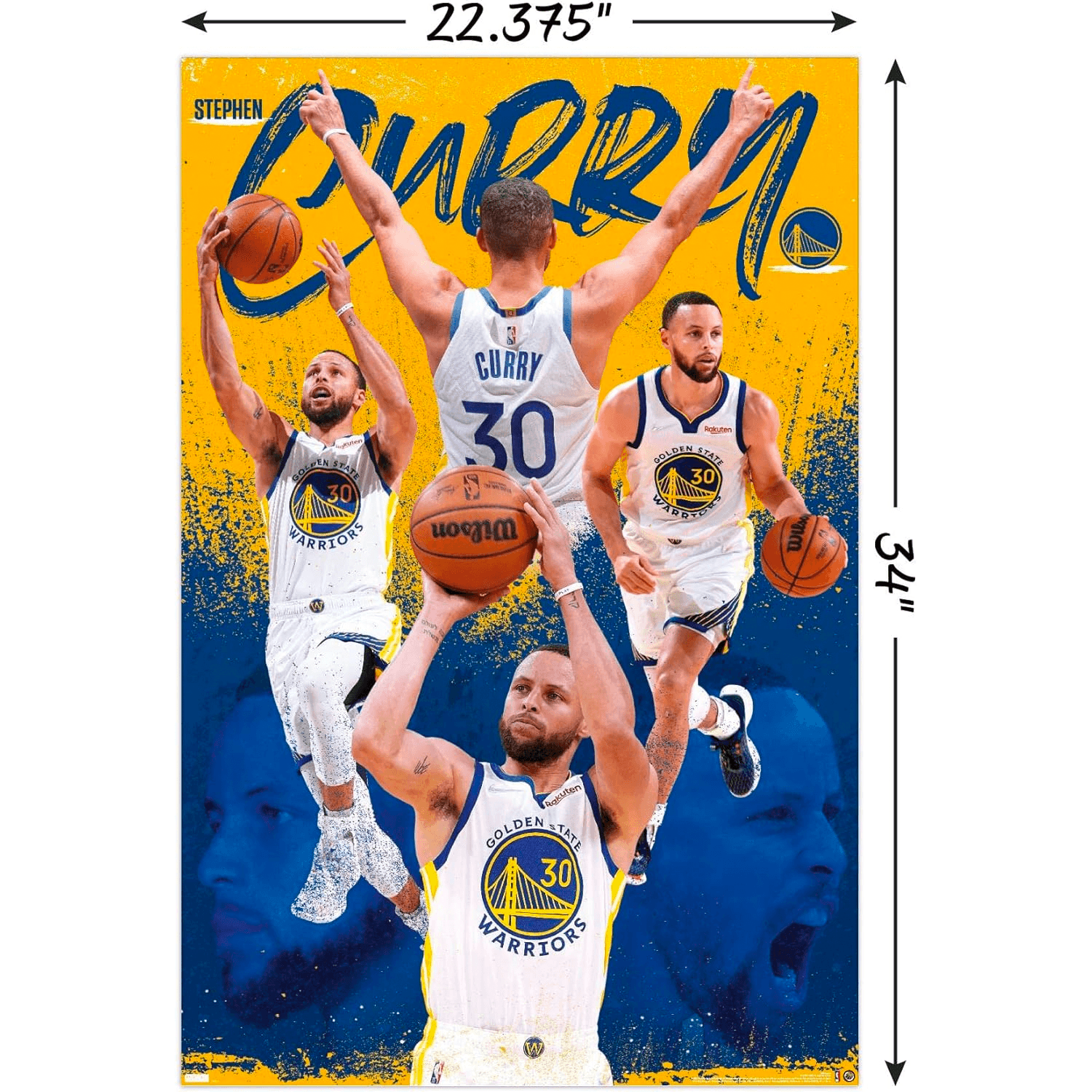 Steph Curry Golden State Warriors Trends NBA 61 x 91.5cm Montage Poster