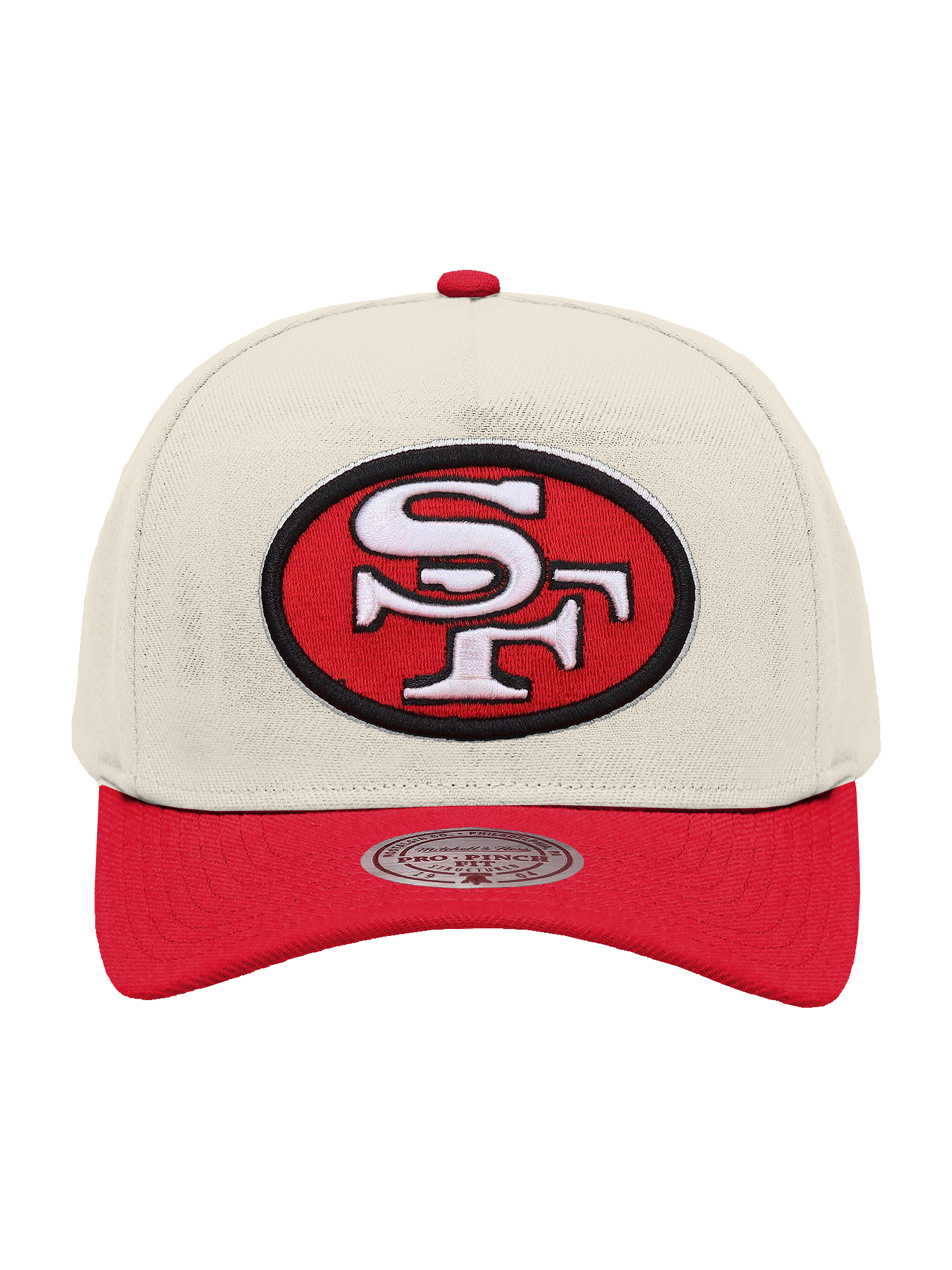 San Francisco 49ers Mitchell & Ness NFL Team 2T Pro Pinch Snapback Hat - Cream