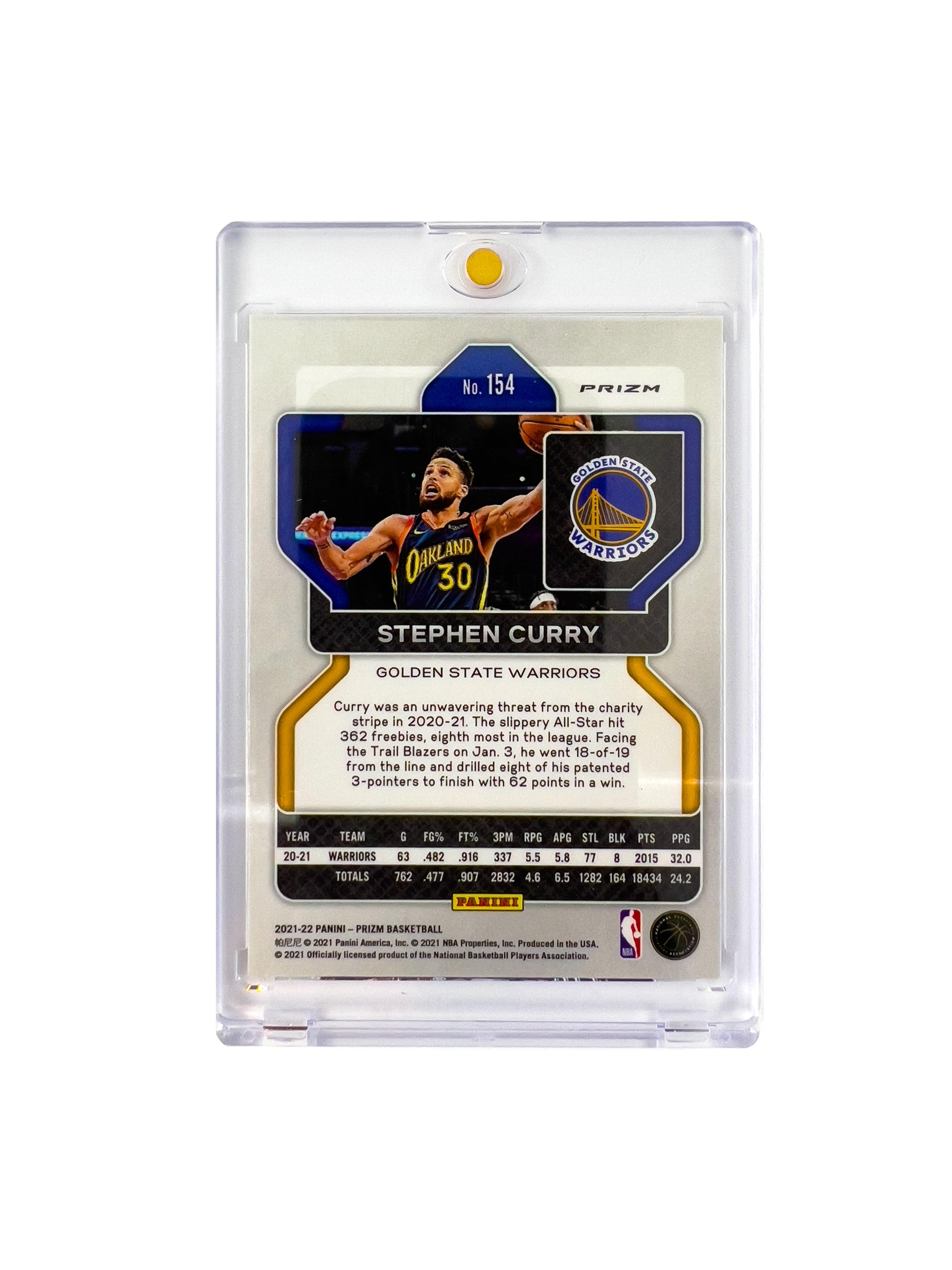 Steph Curry Golden State Warriors Panini NBA Prizm 21-22 Cracked Ice Card