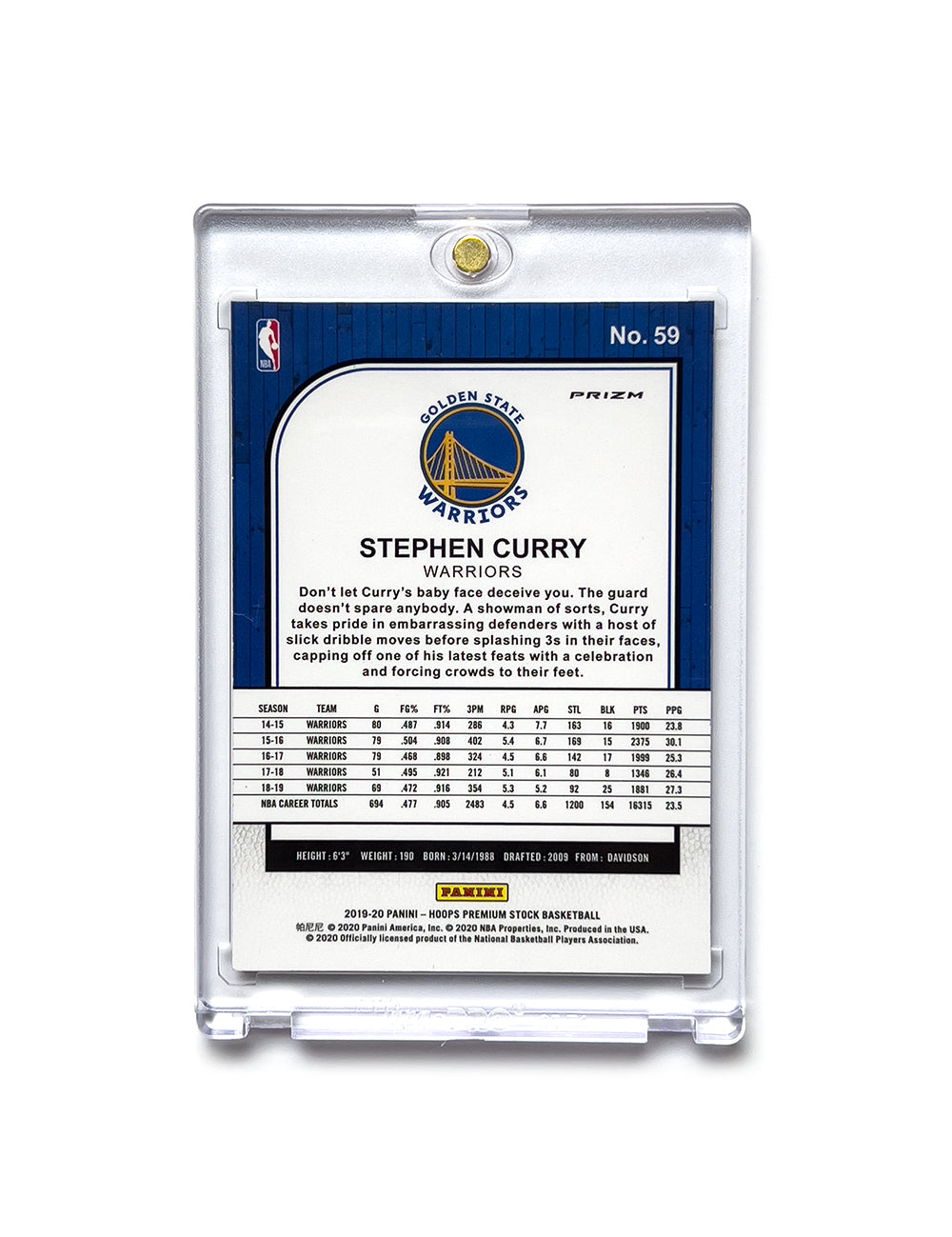 Steph Curry Golden State Warriors Panini NBA 19-20 Hoops Flash Silver Card