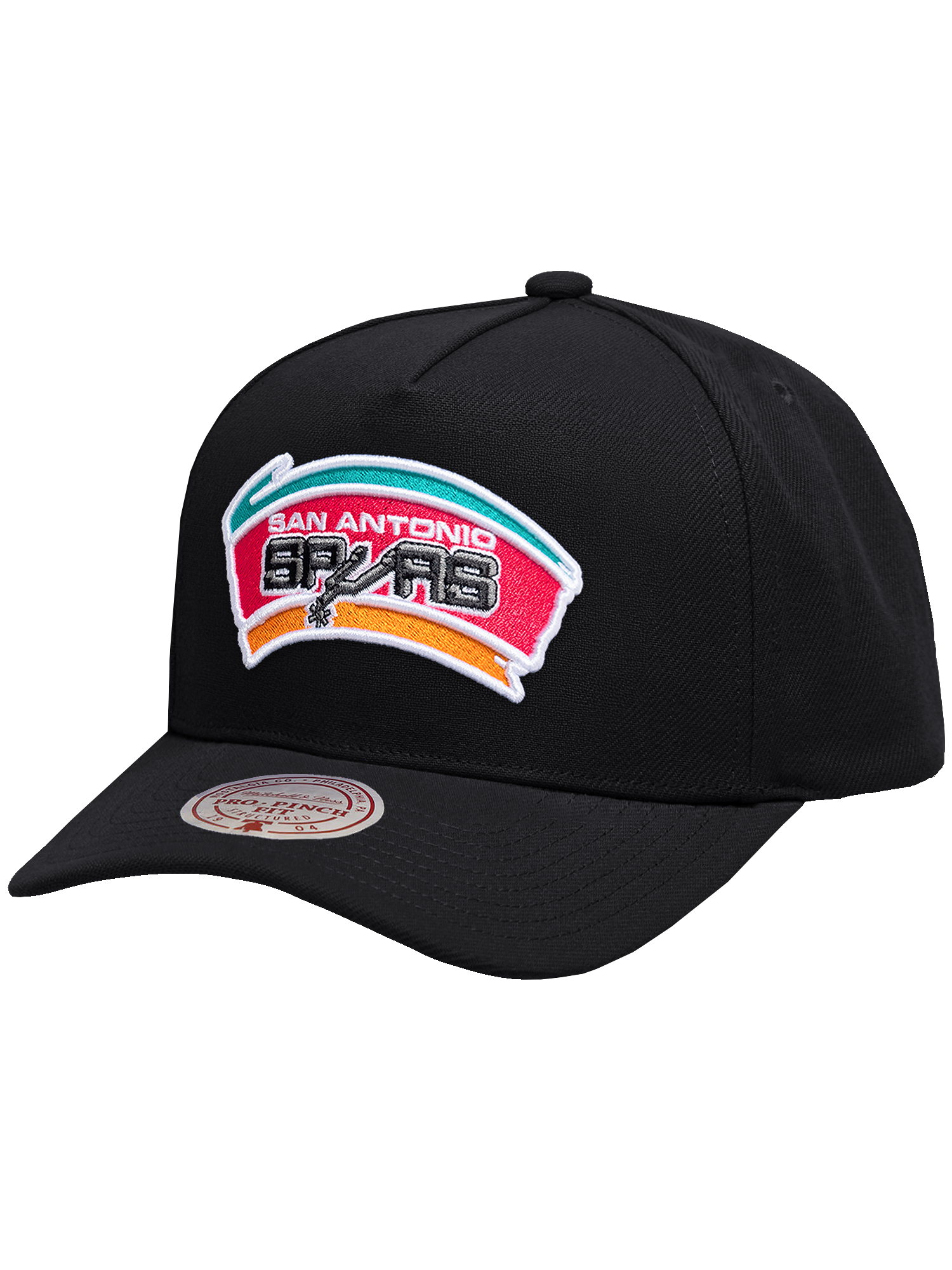 San Antonio Spurs Mitchell & Ness NBA HWC Pro Pinch Snapback Hat - Black