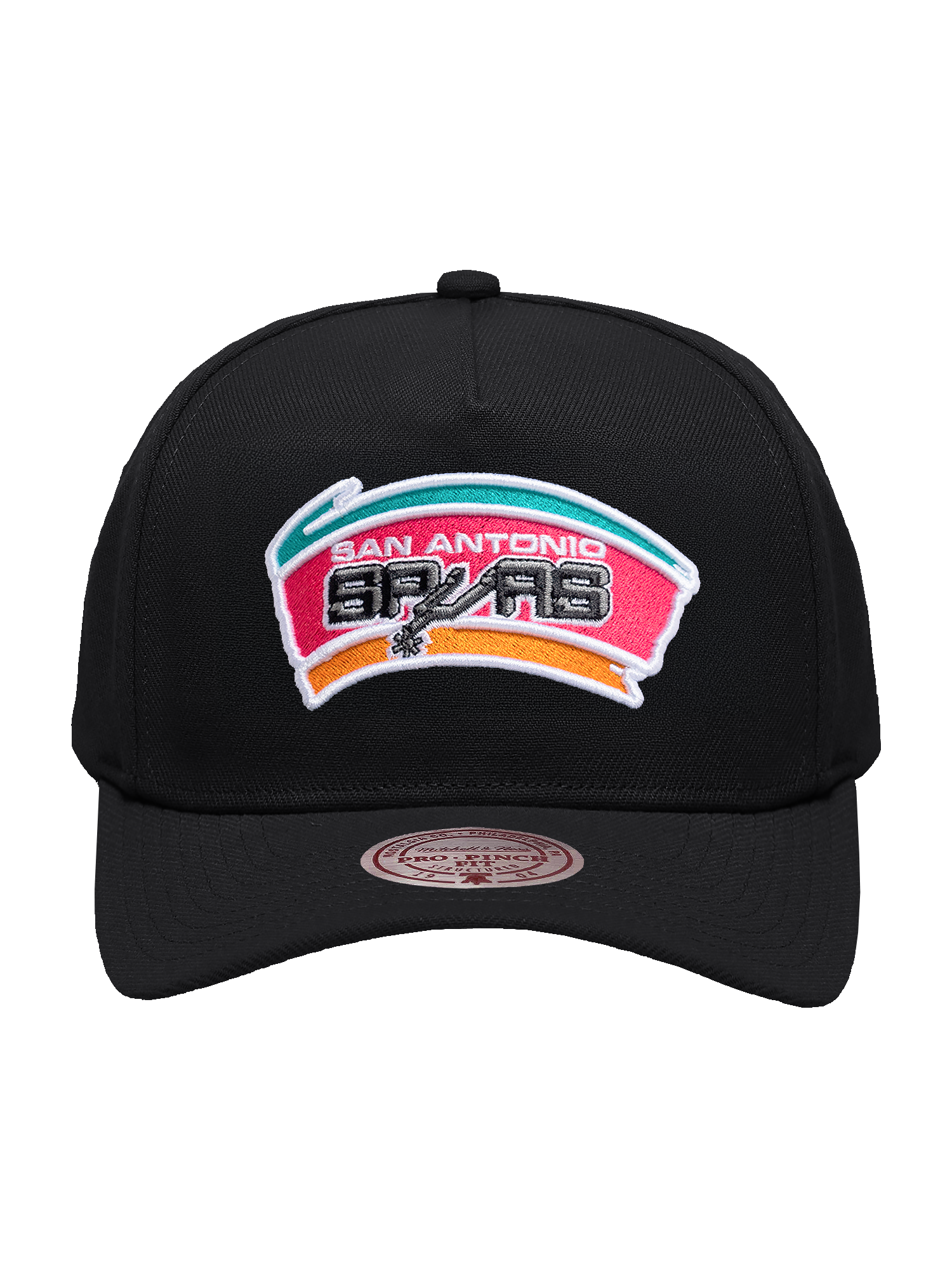 San Antonio Spurs Mitchell & Ness NBA HWC Pro Pinch Snapback Hat - Black