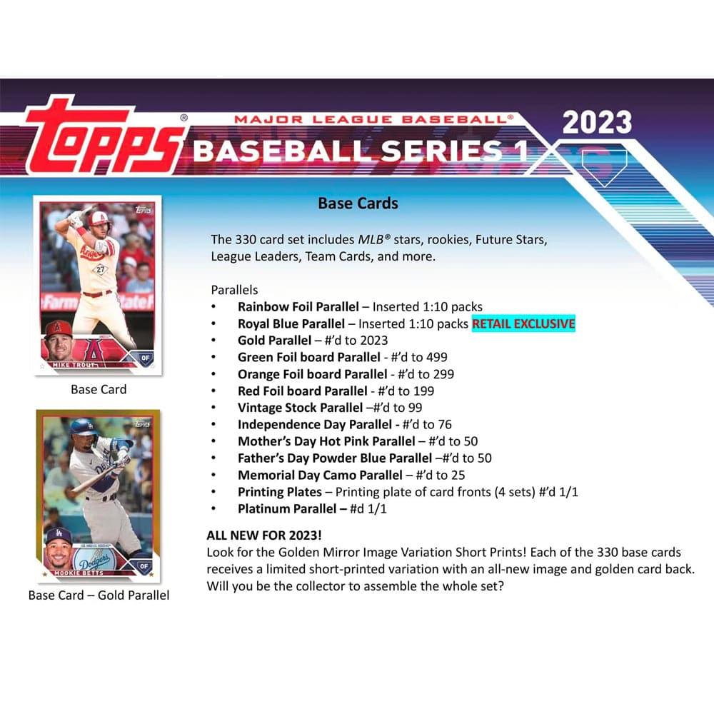 2023 Topps MLB Series 1 Baseball Trading Card Blaster Pack