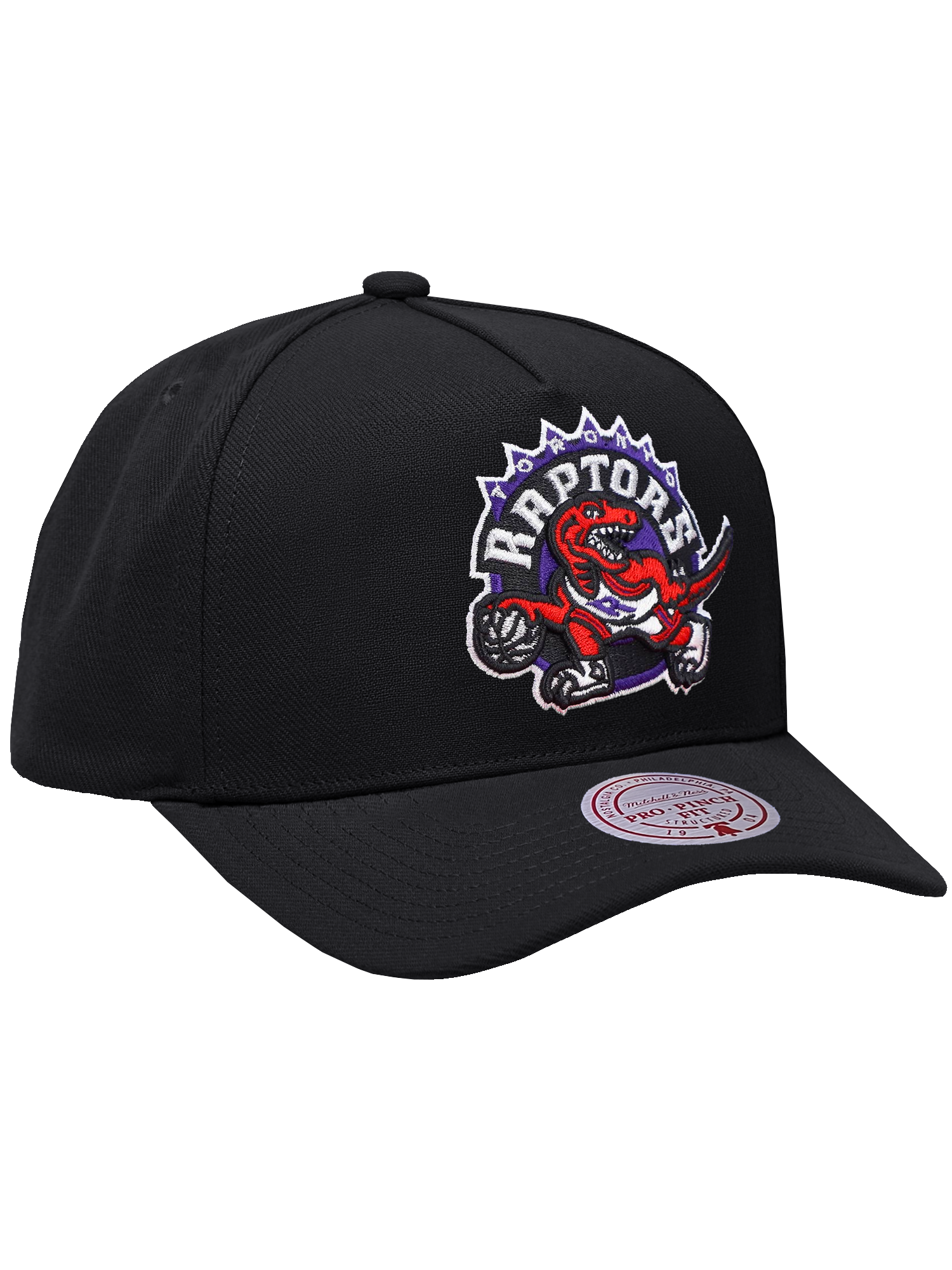 Toronto Raptors Mitchell & Ness NBA HWC Pro Pinch Snapback Hat - Black