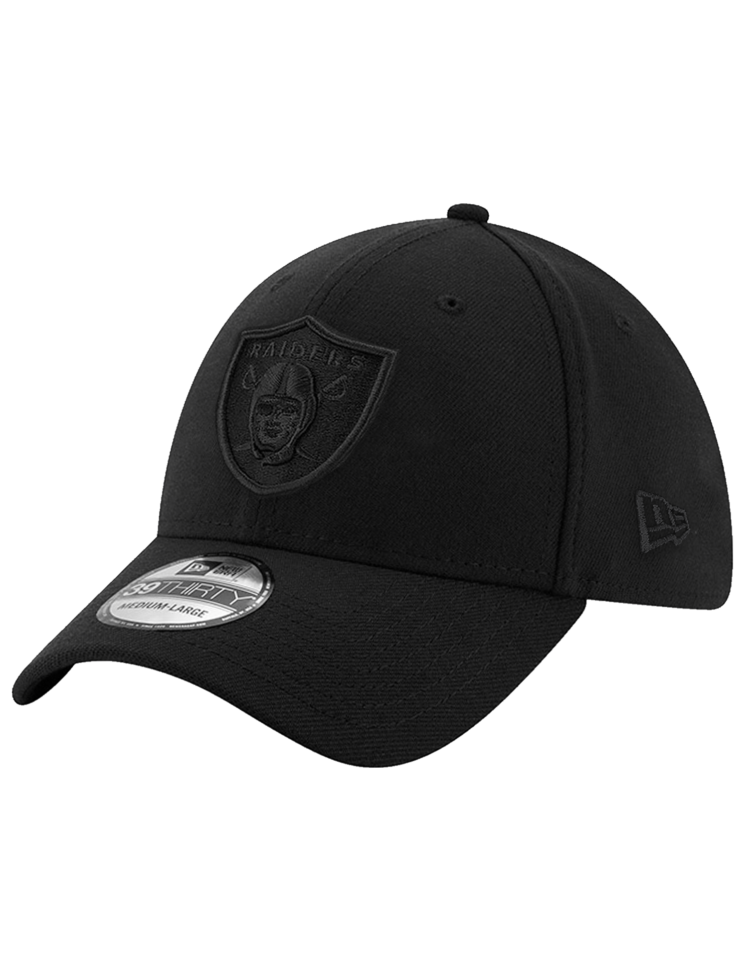 Las Vegas Raiders New Era NFL Black On Black 39THIRTY Stretch-Fit Hat - Black