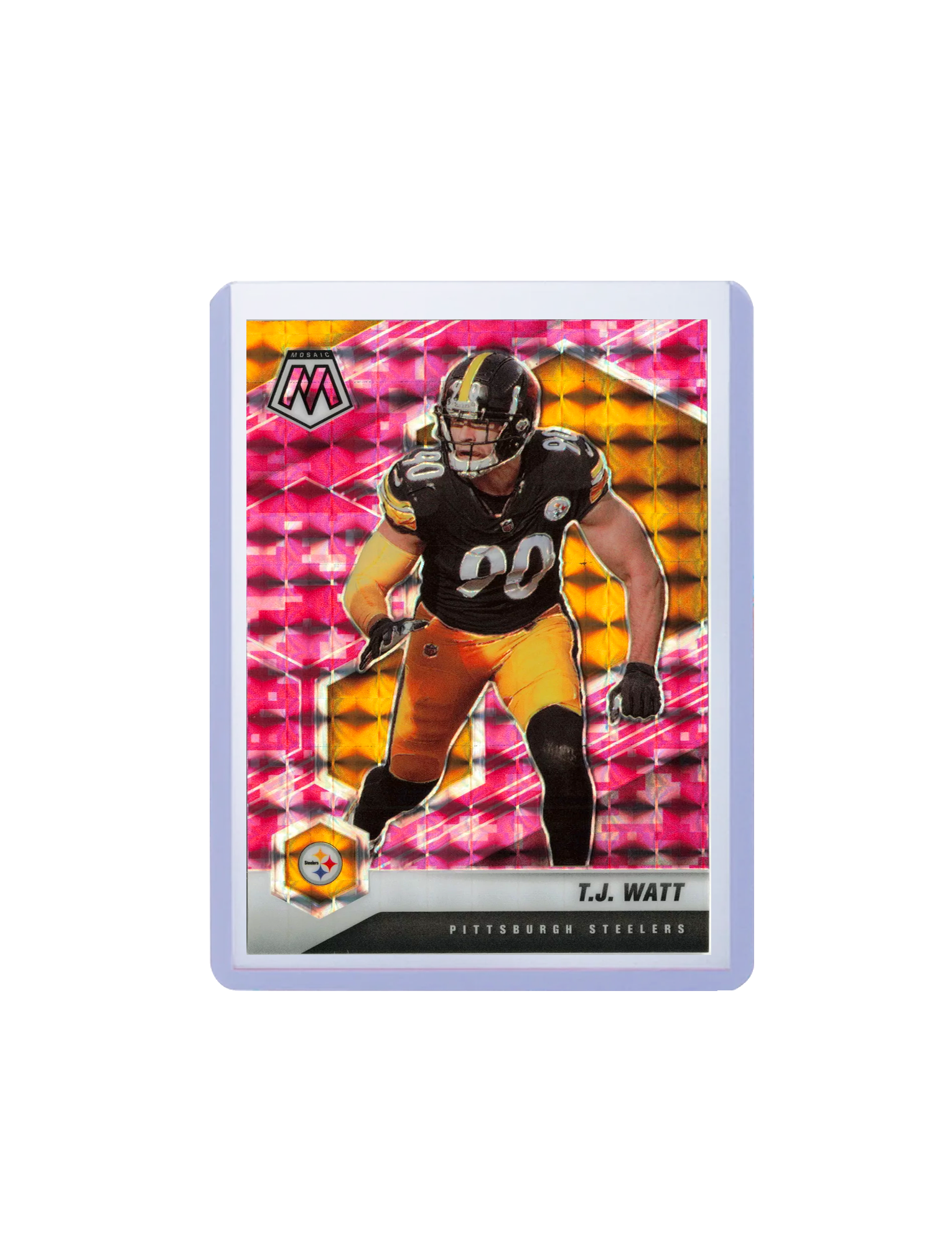 TJ Watt Pittsburgh Steelers Panini NFL Mosaic 21 Pink Camo Card