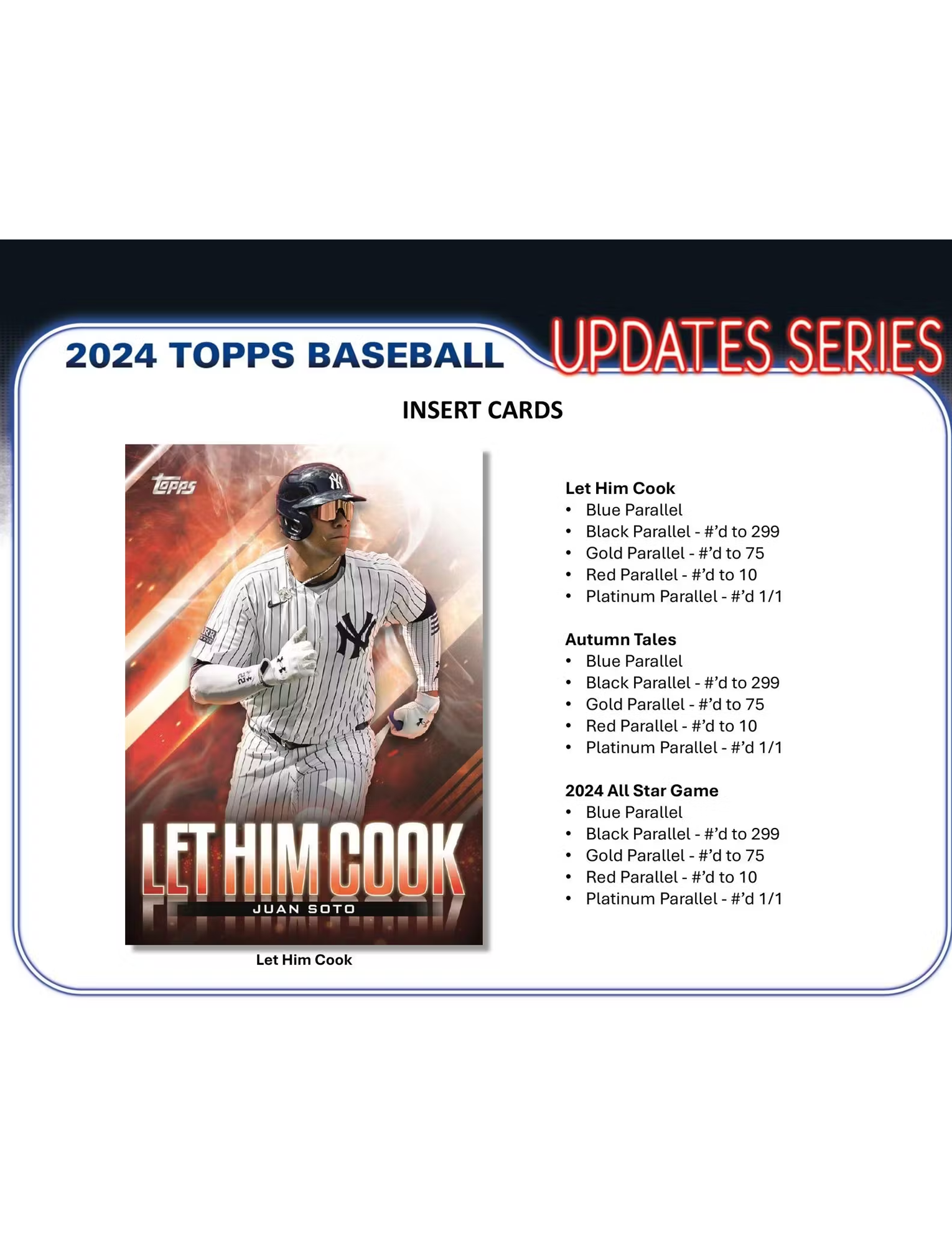 2024 Topps MLB Update Series Baseball Trading Card Retail Pack