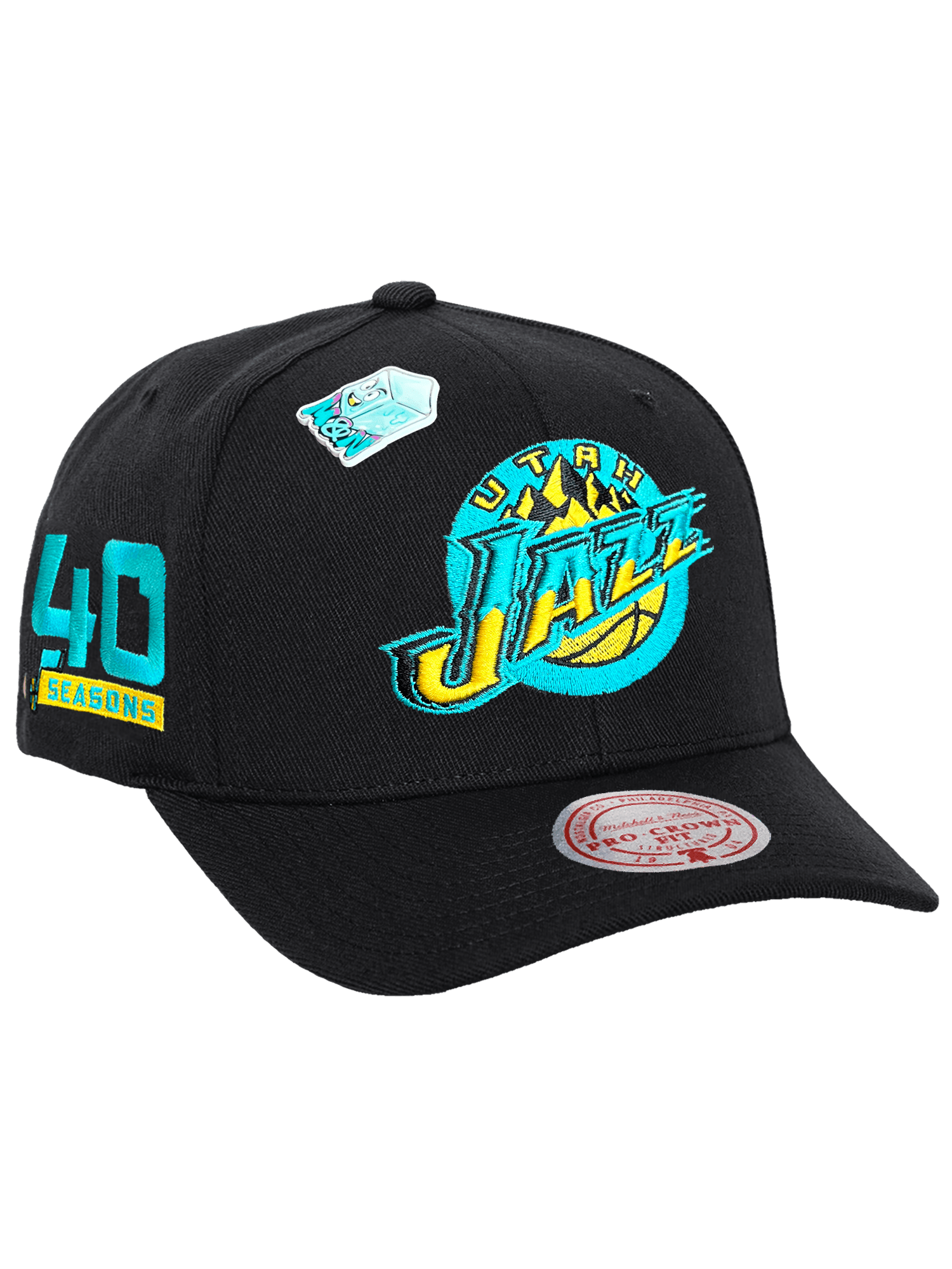 Utah Jazz Mitchell & Ness NBA Ice Cold Pro Crown Snapback Hat - Black