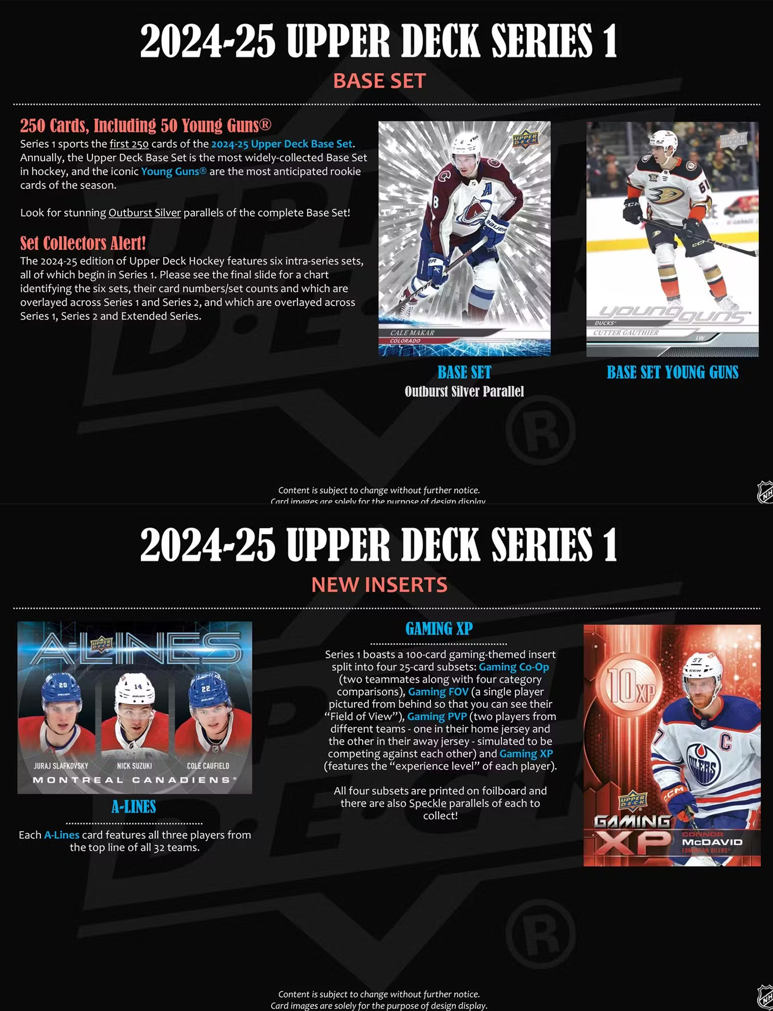 2024-25 Upper Deck NHL Series 1 Hockey Trading Card Tin