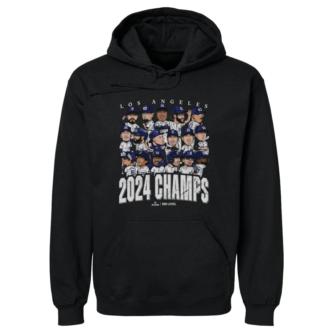 Los Angeles Dodgers 500 Level MLB 24 Champions Group Hoodie Jumper - Black