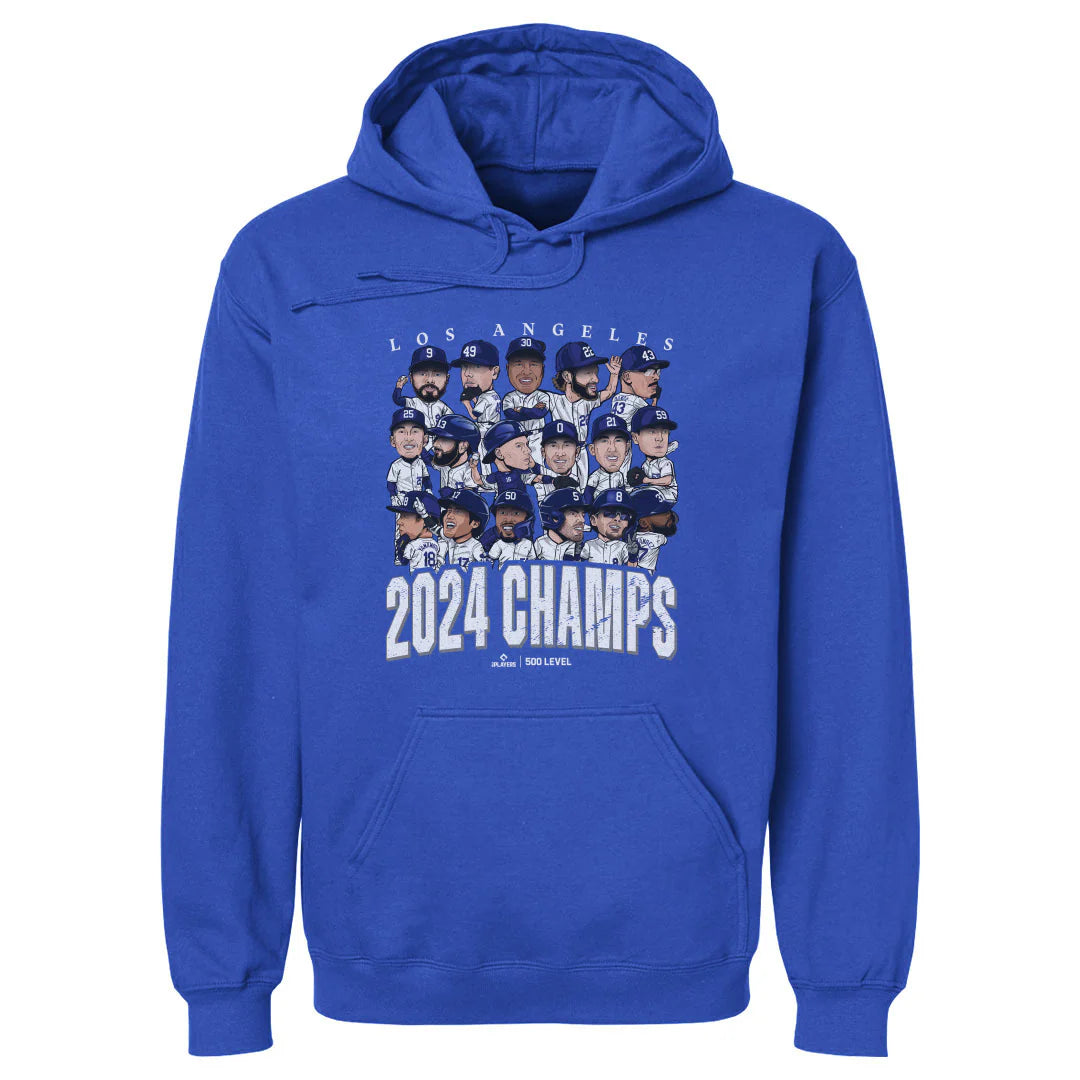 Los Angeles Dodgers 500 Level MLB 24 Champions Group Hoodie Jumper - Blue