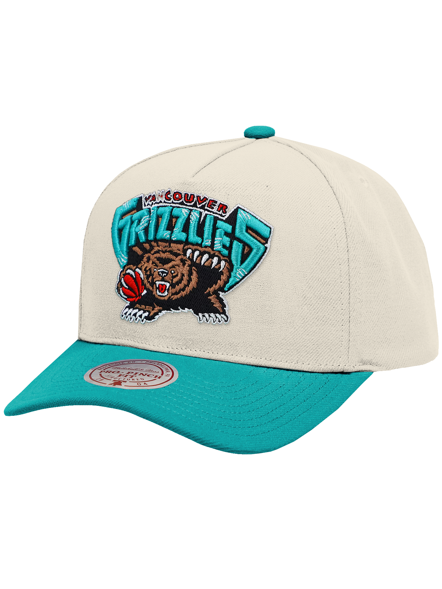 Memphis Grizzlies Mitchell & Ness NBA HWC 2T Pro Pinch Snapback Hat - Cream