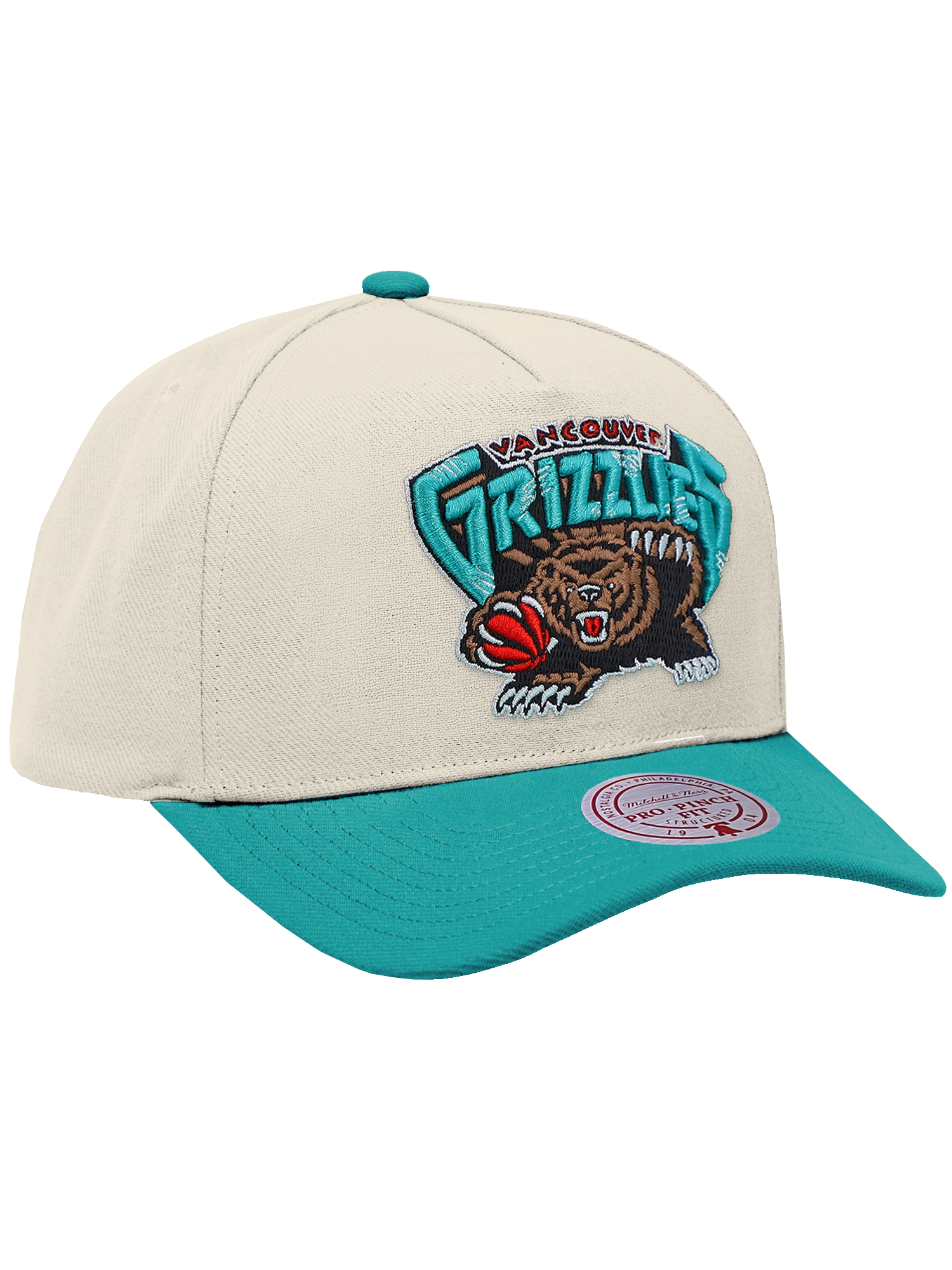 Memphis Grizzlies Mitchell & Ness NBA HWC 2T Pro Pinch Snapback Hat - Cream