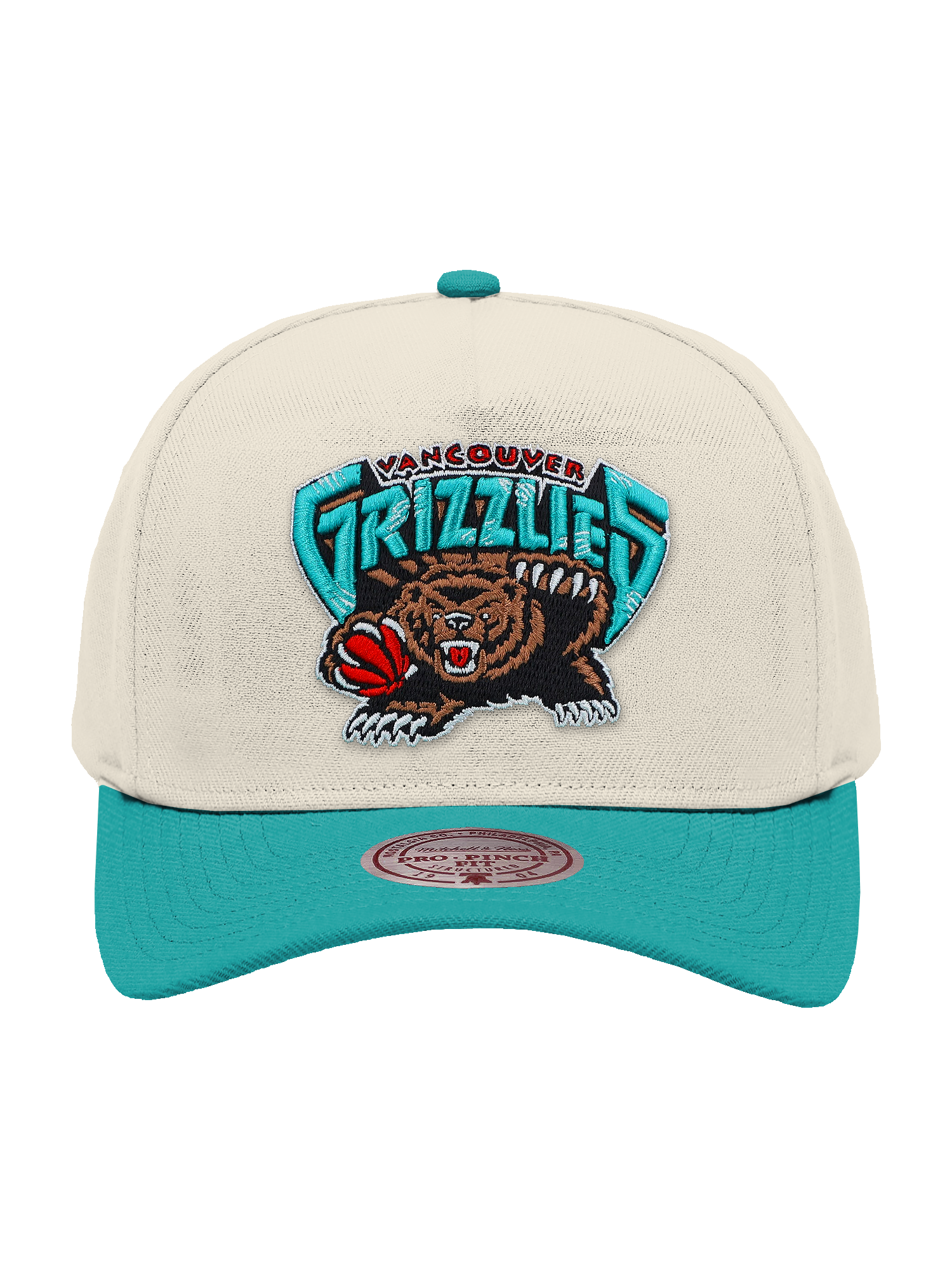 Memphis Grizzlies Mitchell & Ness NBA HWC 2T Pro Pinch Snapback Hat - Cream