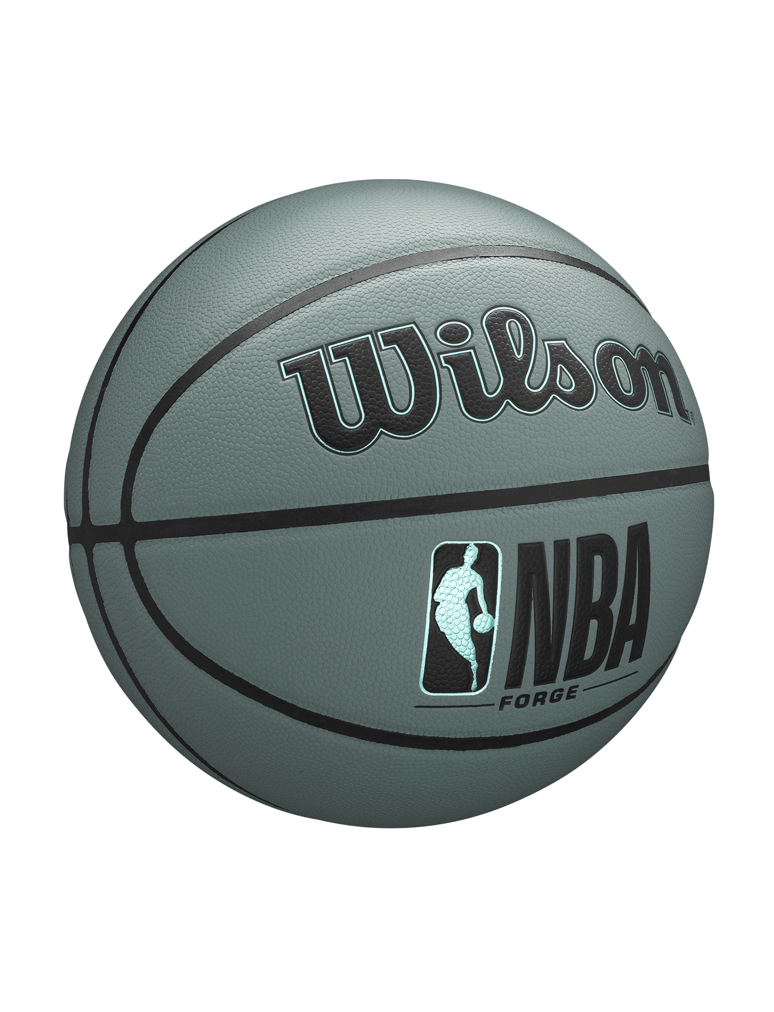 Youths Wilson NBA Forge Size 5 All Surface Basketball Ball - Blue Grey