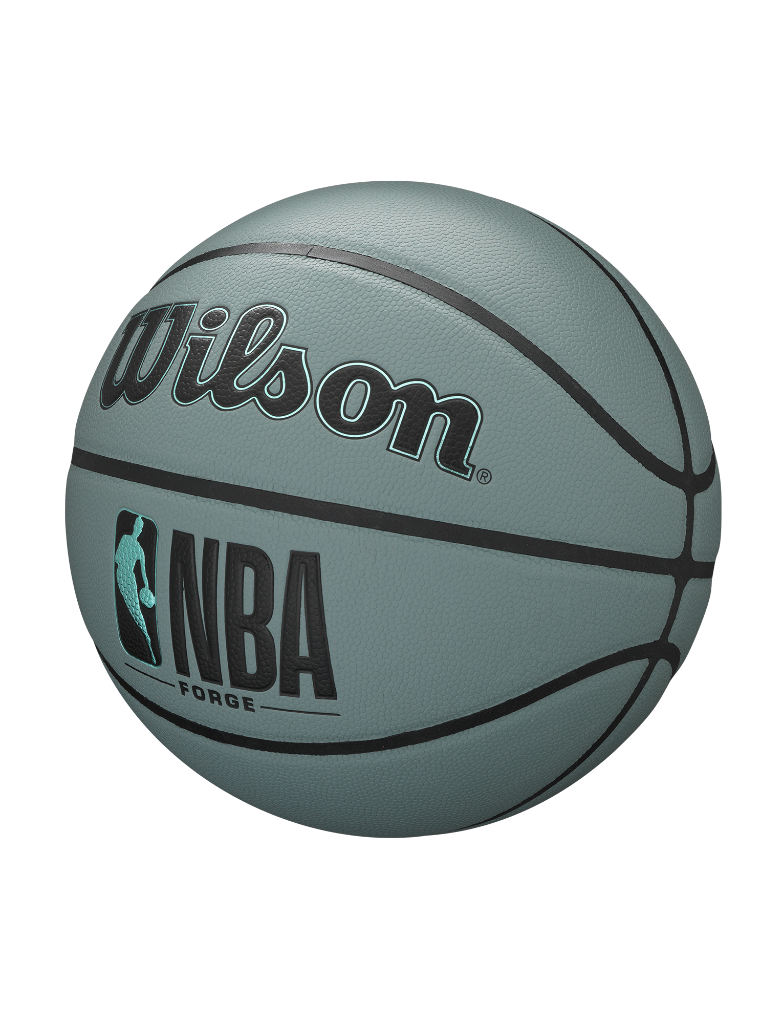 Youths Wilson NBA Forge Size 5 All Surface Basketball Ball - Blue Grey