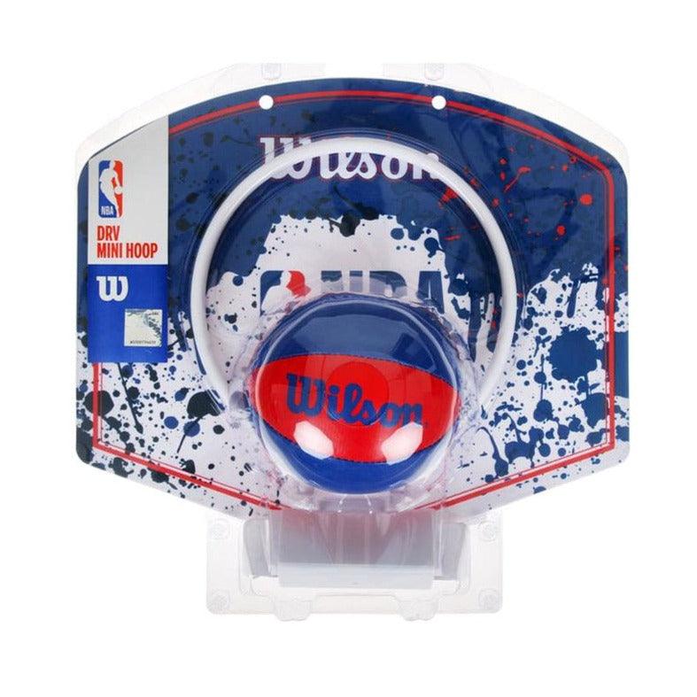 Wilson NBA Logoman Splatter Mini Hoop Indoor Basketball Backboard - Blue