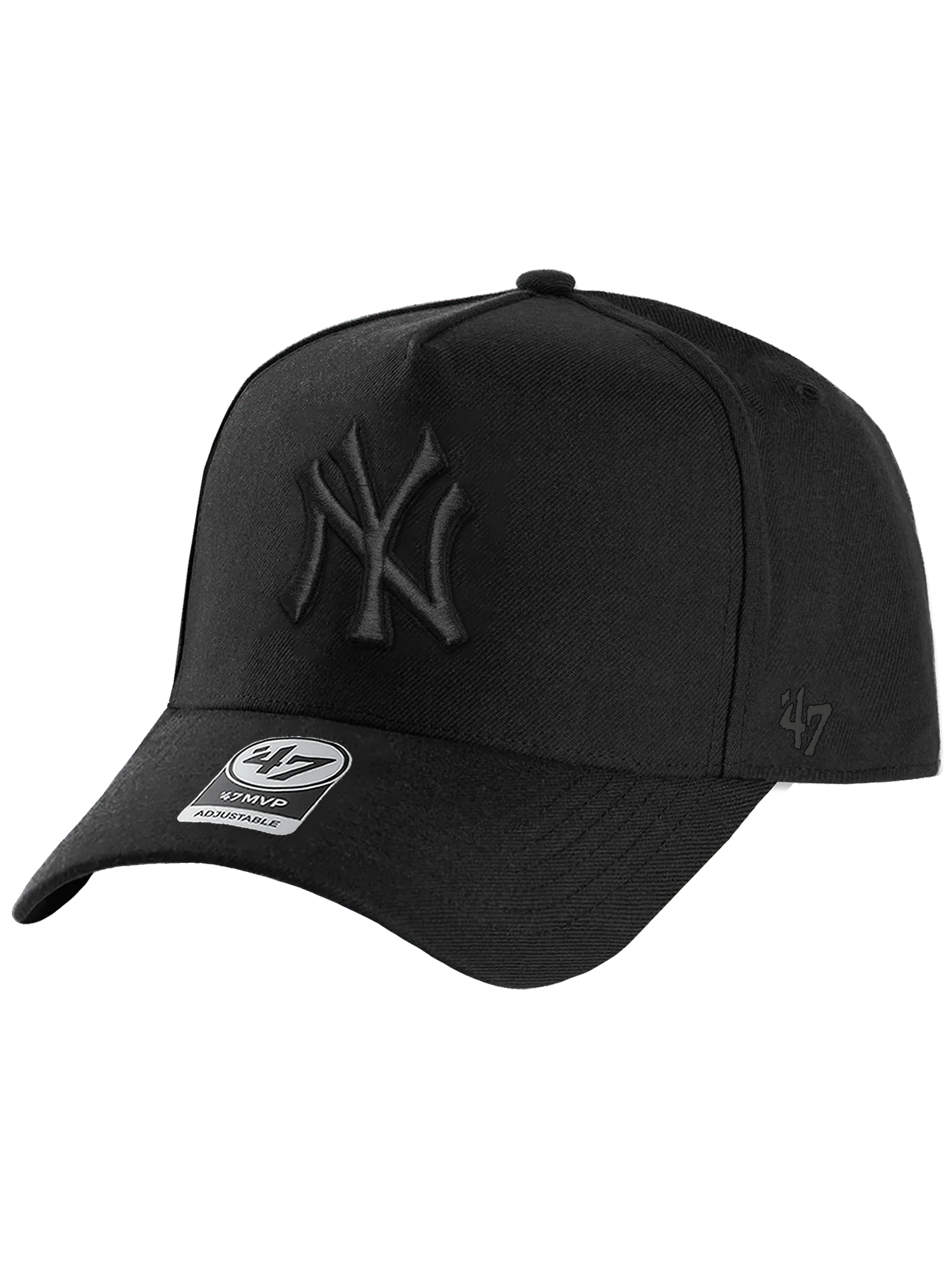 New York Yankees '47 MLB Black On Black MVP DT Snapback Hat - Black