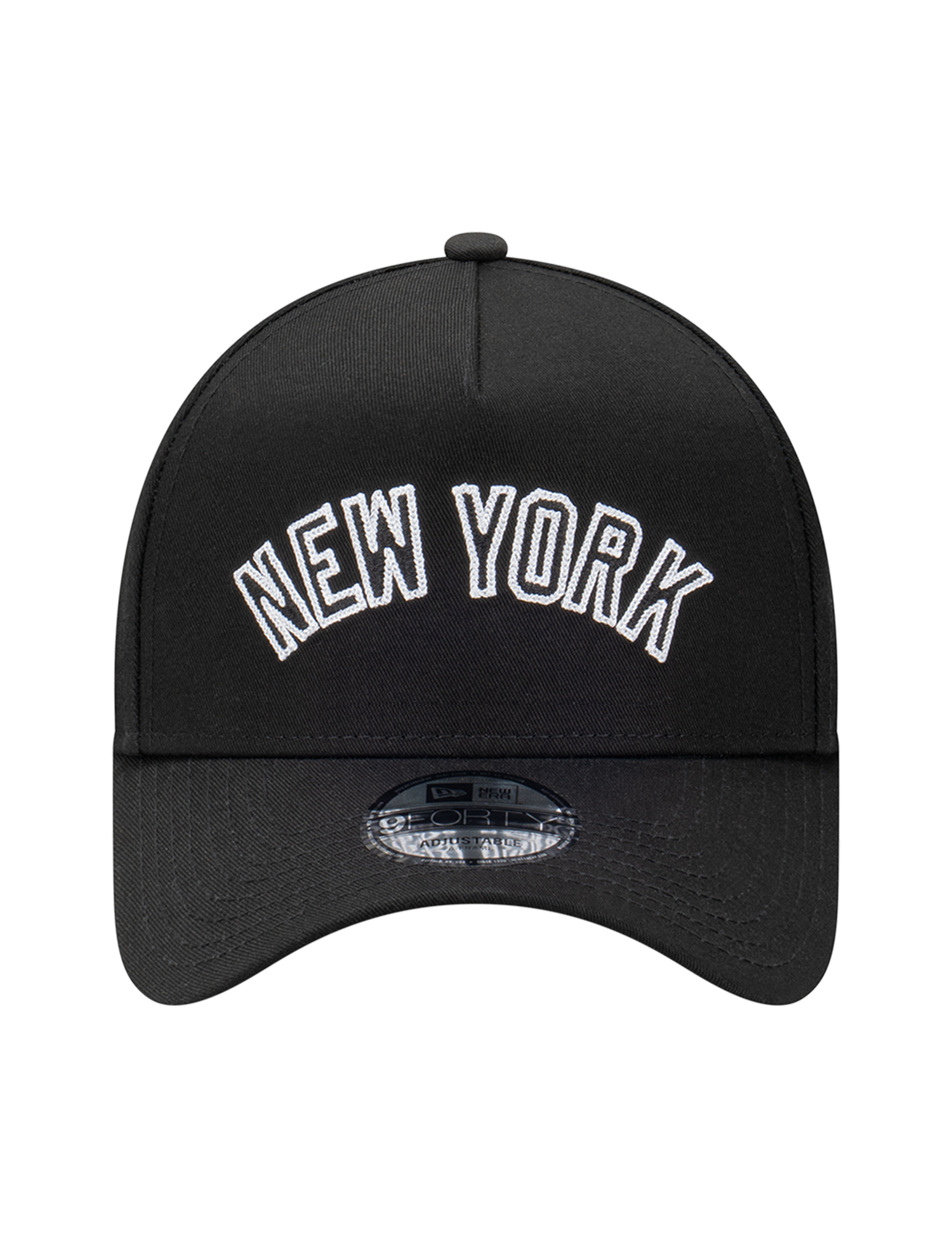 New York Yankees New Era MLB Chain Script 9FORTY A-Frame Snapback Hat - Black