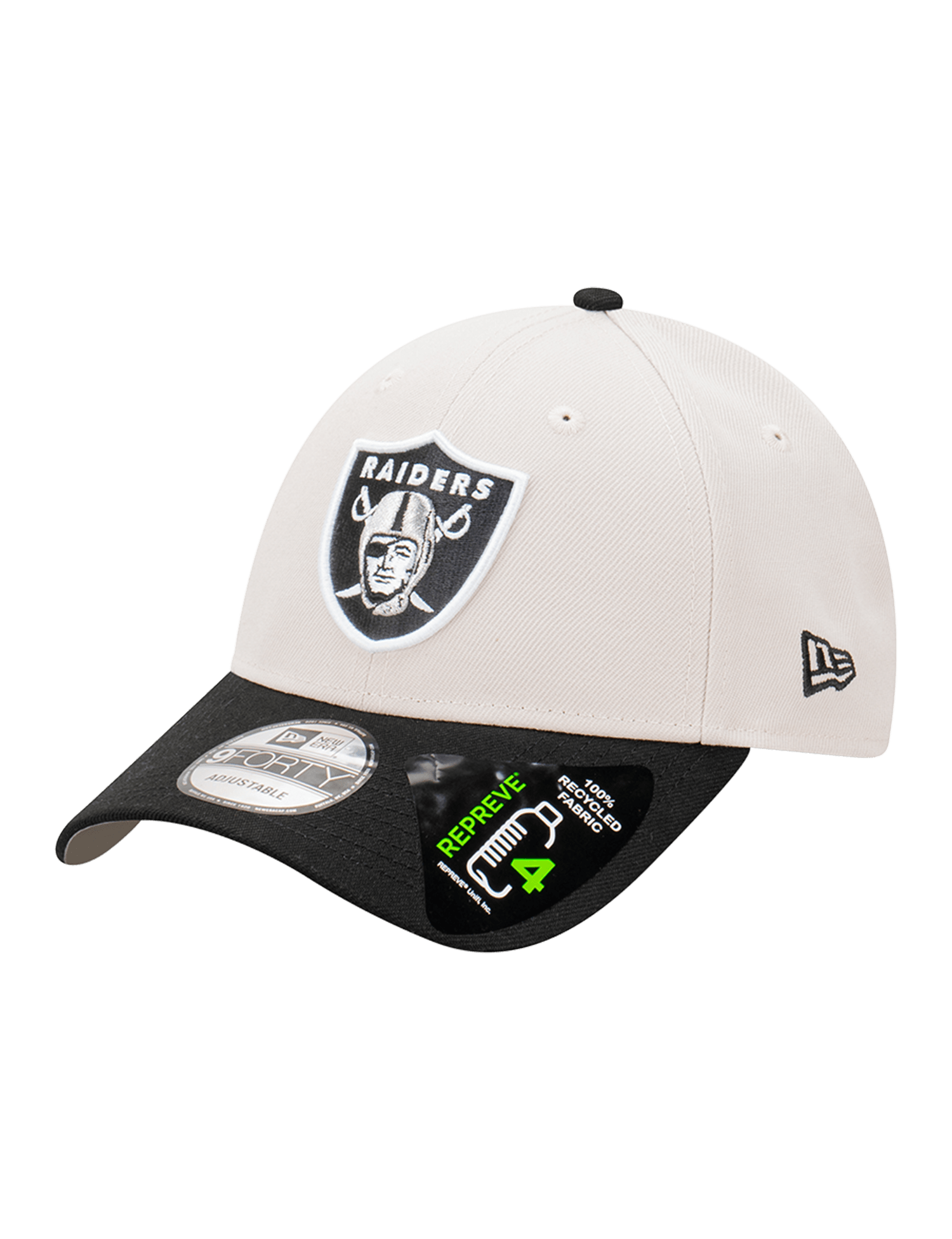 Youths Las Vegas Raiders New Era NFL Team 2 Tone Repreve 9FORTY Strapback Hat - Stone