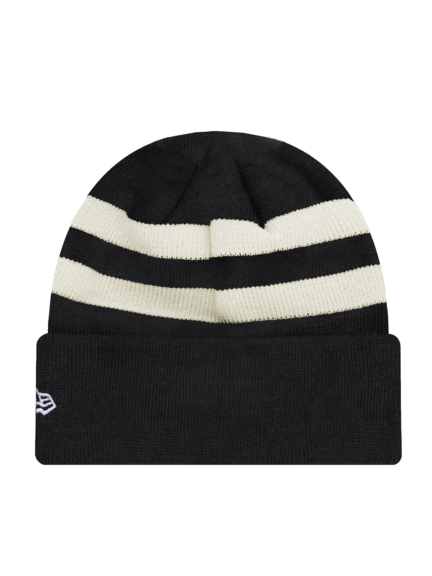 Pittsburgh Steelers New Era NFL Ivory Stripe Knit Beanie - Black