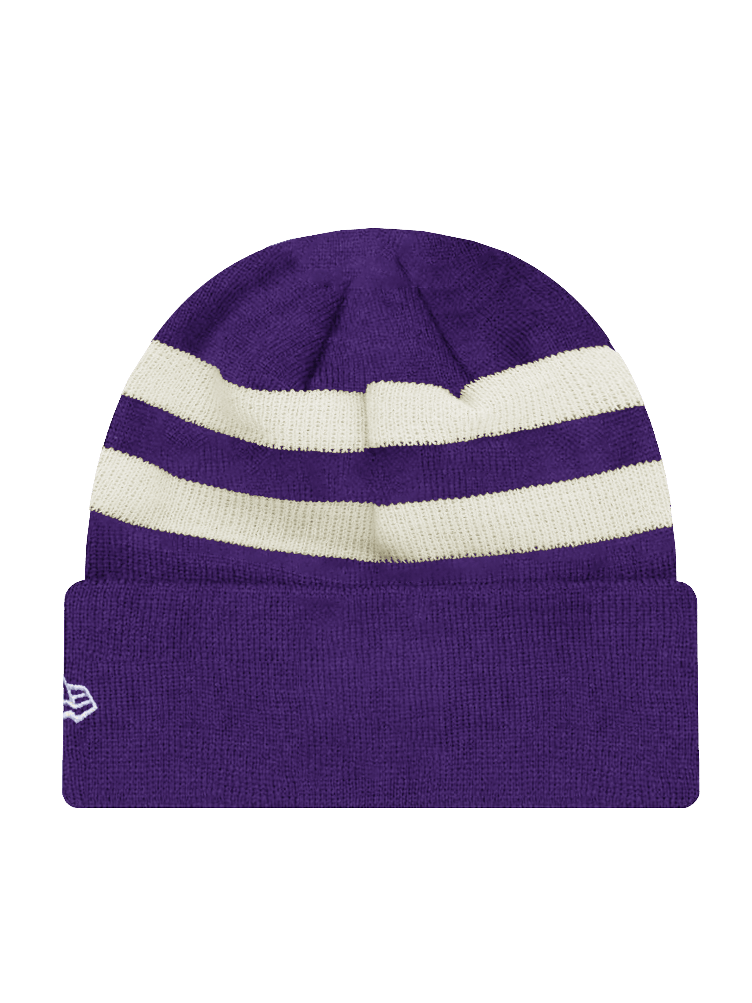 Minnesota Vikings New Era NFL Ivory Stripe Knit Beanie - Purple