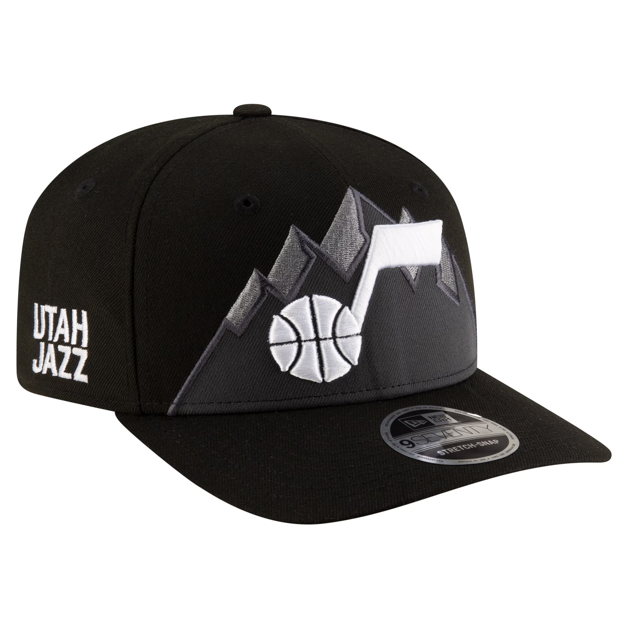 Utah Jazz New Era NBA Statement 9SEVENTY Stretch Snapback Hat - Black