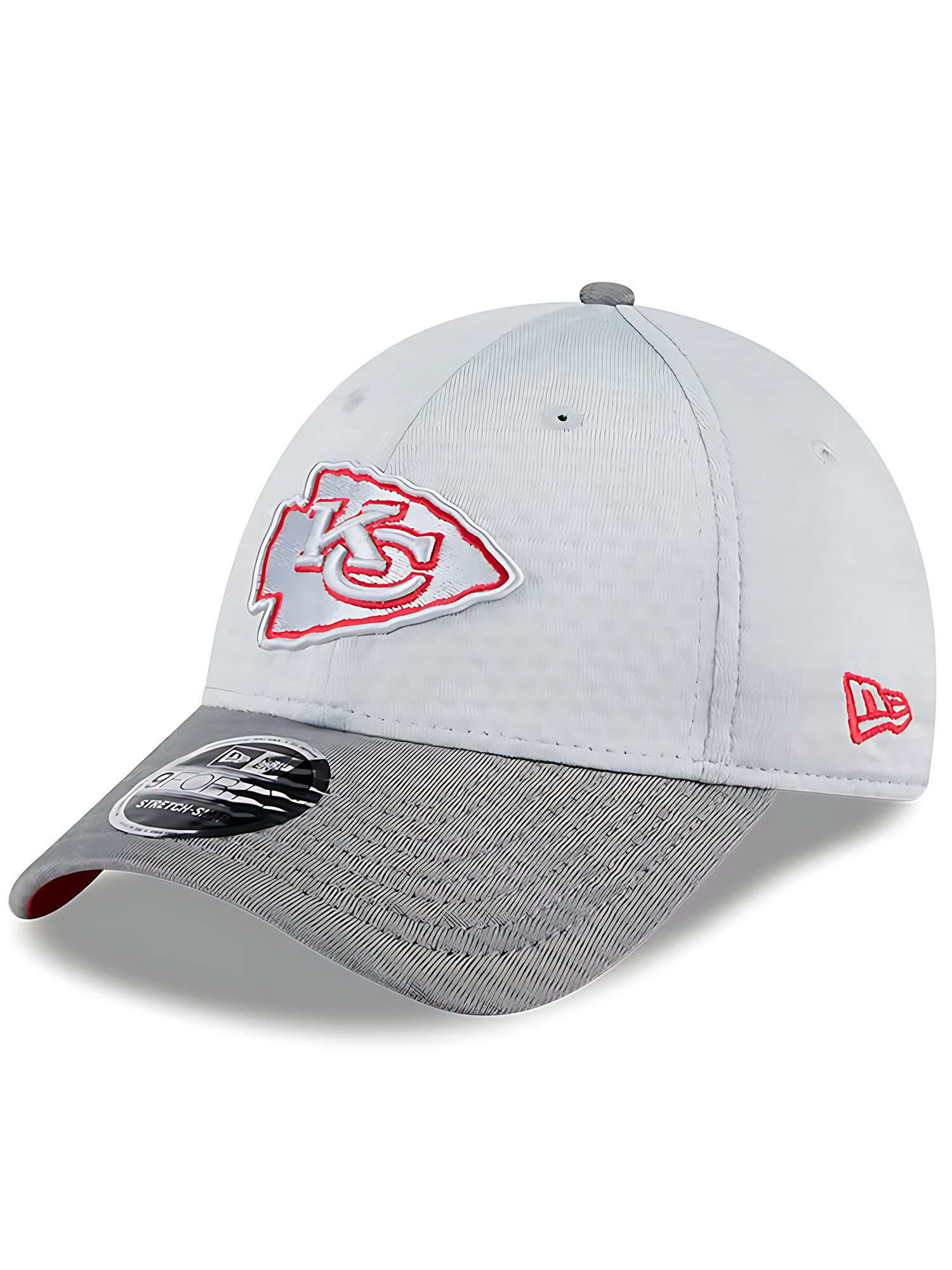 Kansas City Chiefs New Era NFL 24 Training 9FORTY Stretch-Snapback Hat - Grey