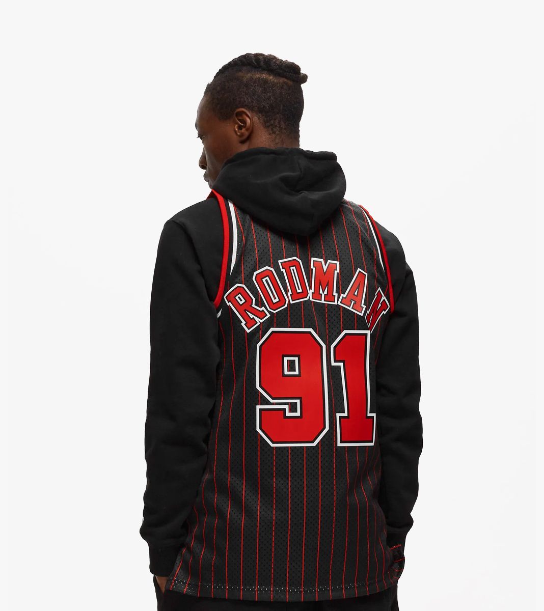 Dennis Rodman Chicago Bulls Mitchell & Ness NBA 95 Alt Road Swingman Jersey - Black