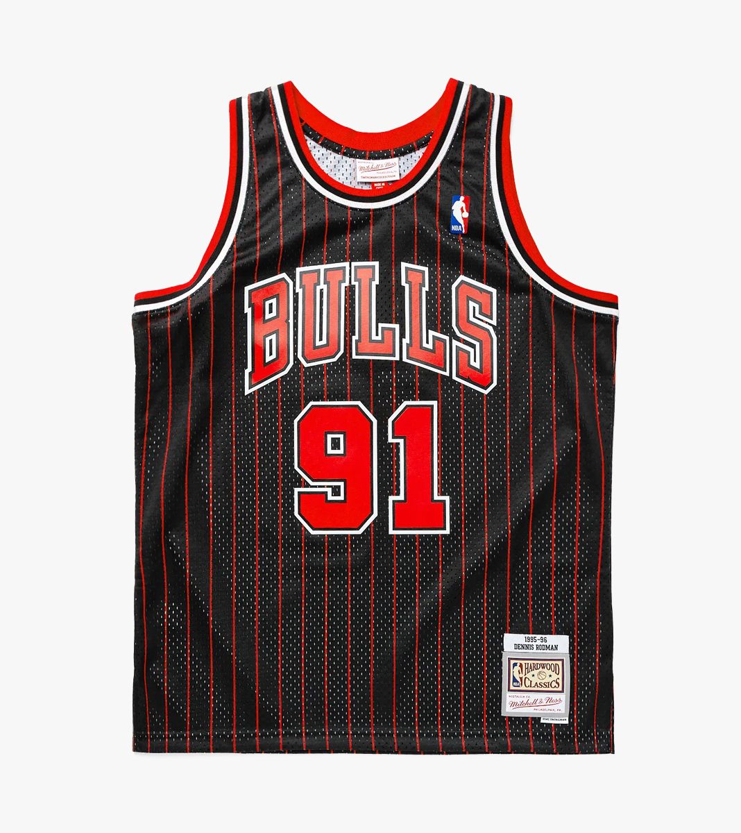 Dennis Rodman Chicago Bulls Mitchell & Ness NBA 95 Alt Road Swingman Jersey - Black