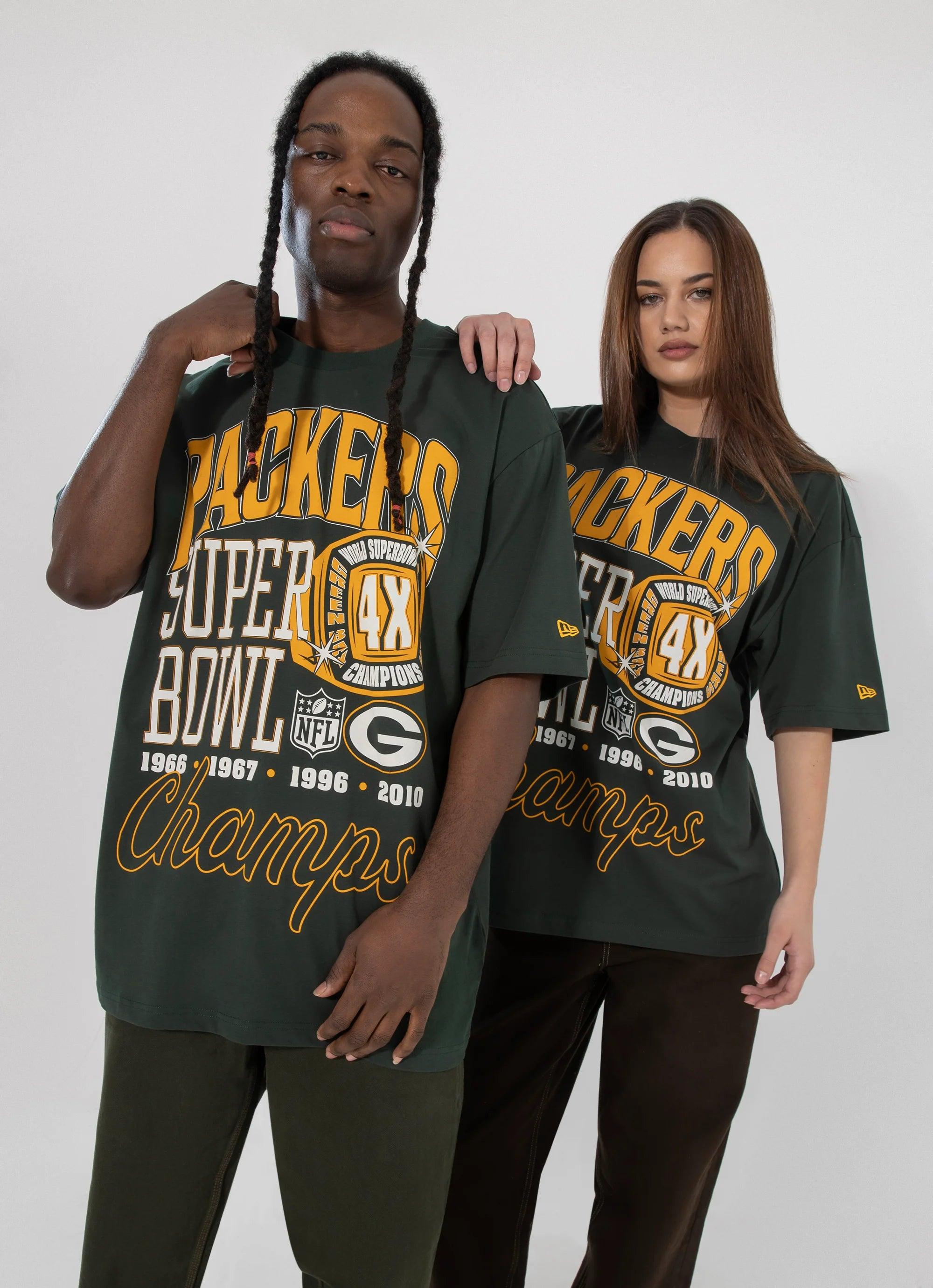 Green Bay Packers New Era NFL 4x Champs Oversized T-Shirt - Green