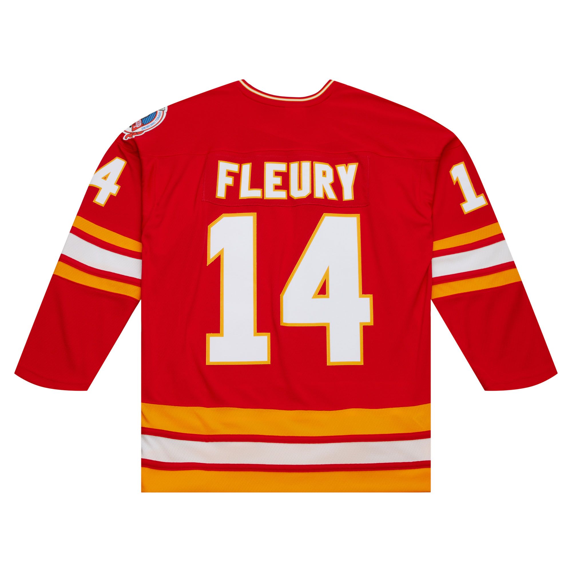 Theo Fleury Calgary Flames Mitchell & Ness NHL 88-89 Blue Line Jersey  - Red