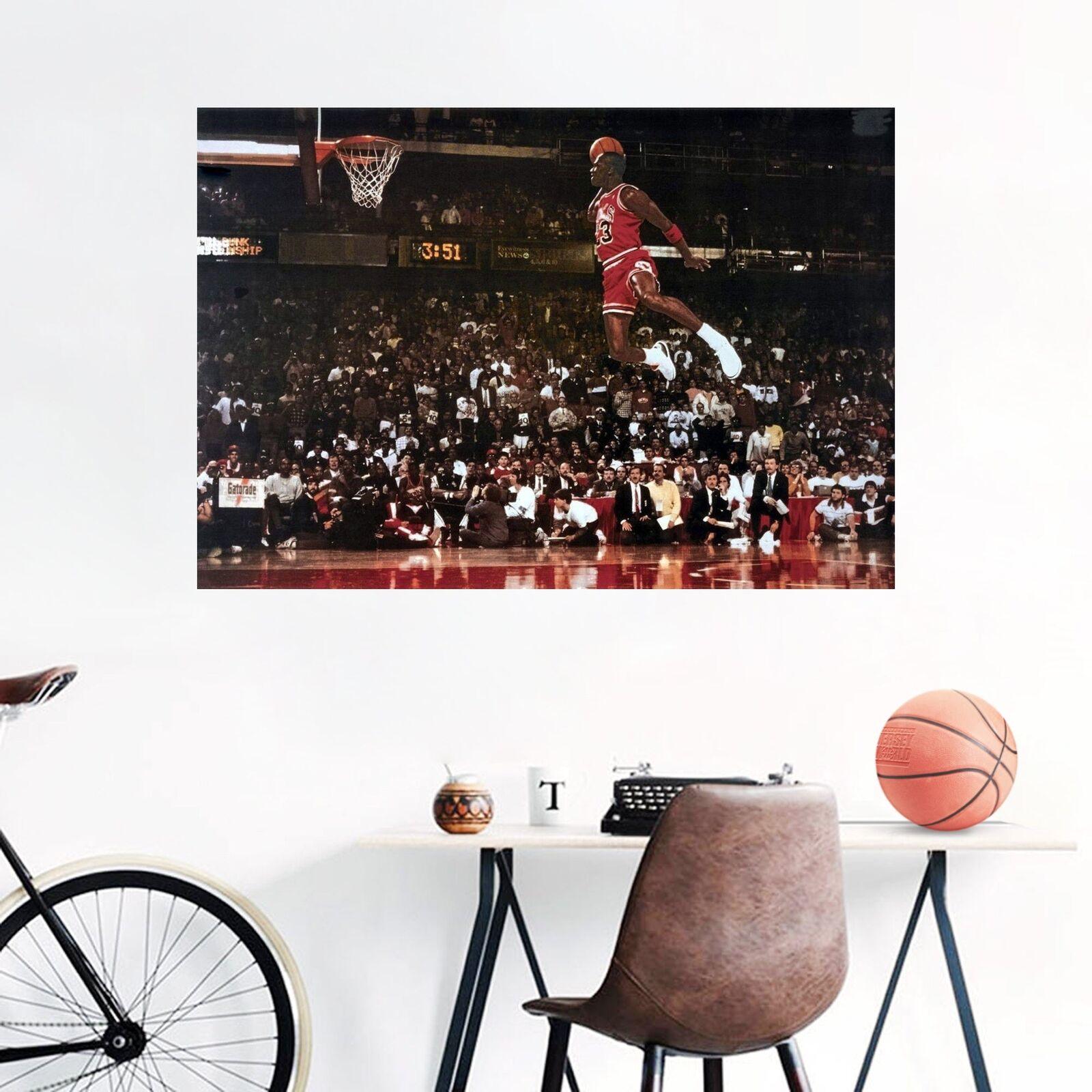 Michael Jordan Chicago Bulls NBA Slam Dunk Contest Poster