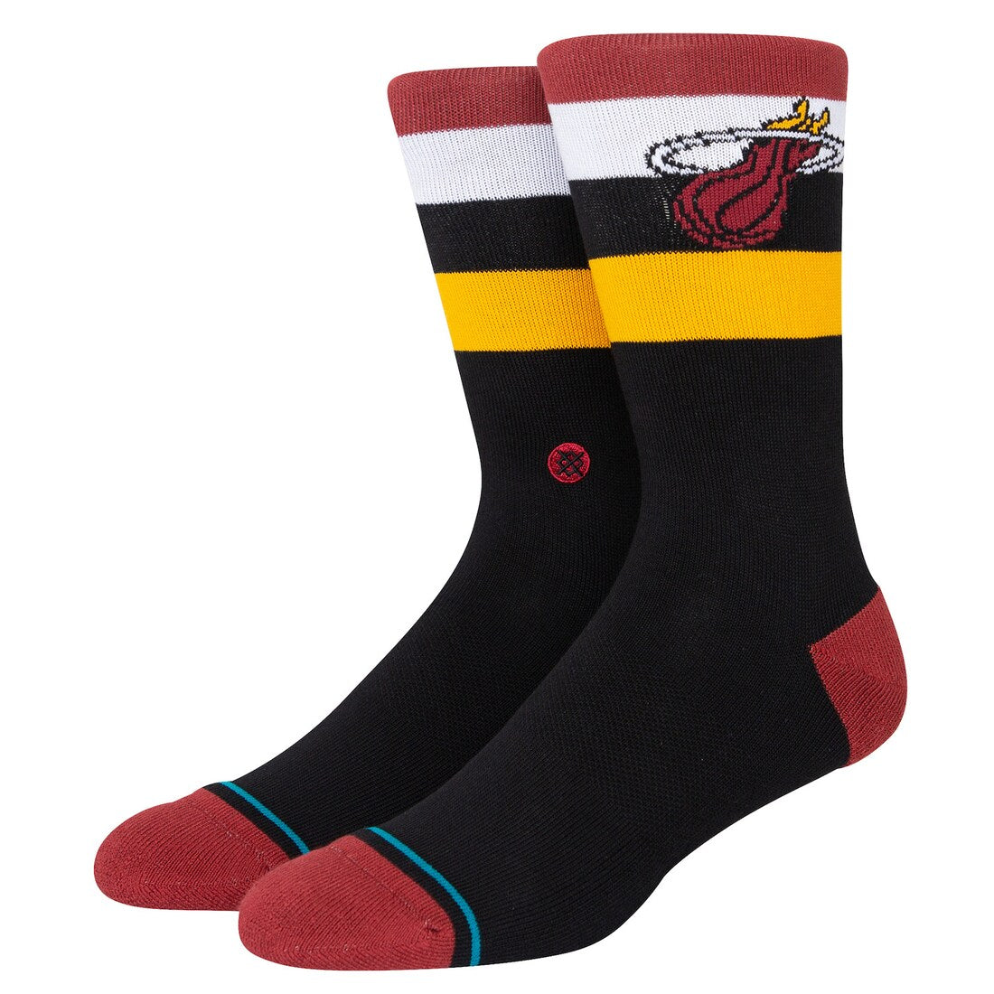 Miami Heat Stance NBA Team Stripe Crew Socks - Black