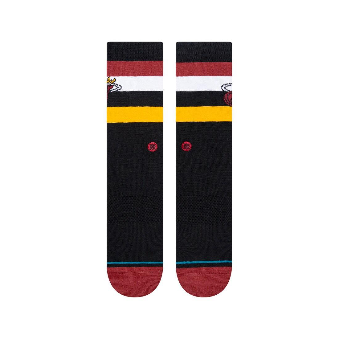 Miami Heat Stance NBA Team Stripe Crew Socks - Black