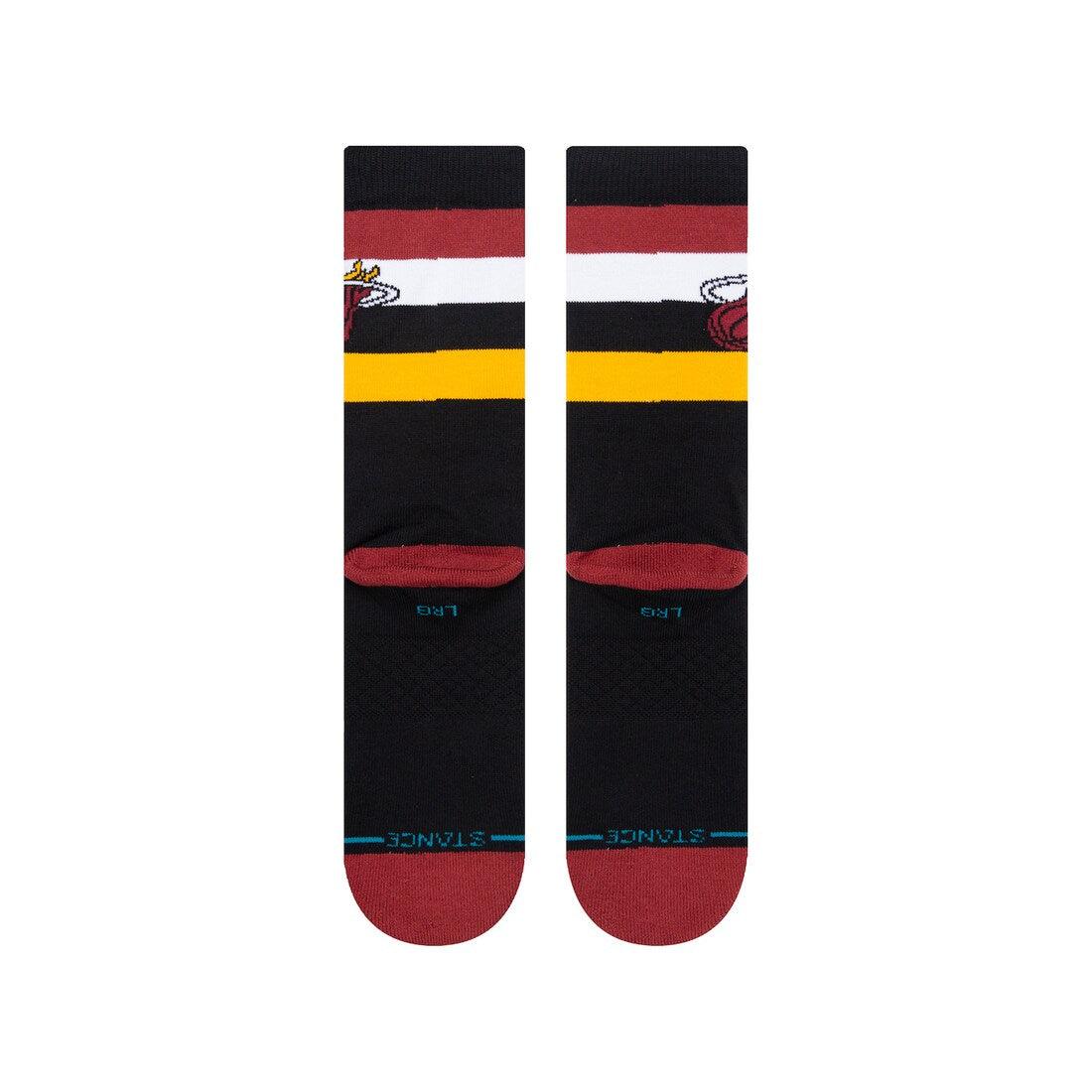 Miami Heat Stance NBA Team Stripe Crew Socks - Black