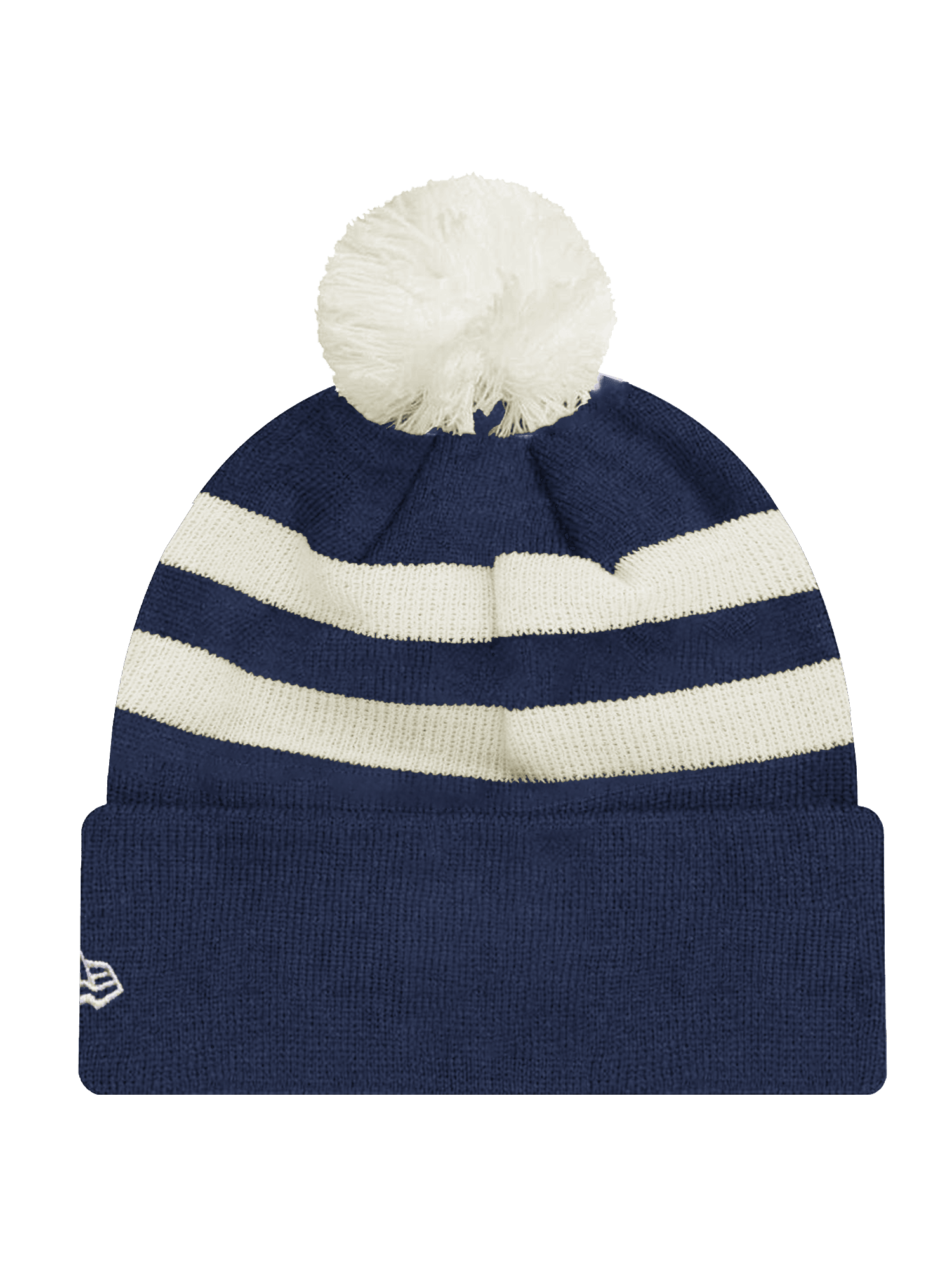 Seattle Seahawks New Era NFL Ivory Stripe Pom Knit Beanie - Navy